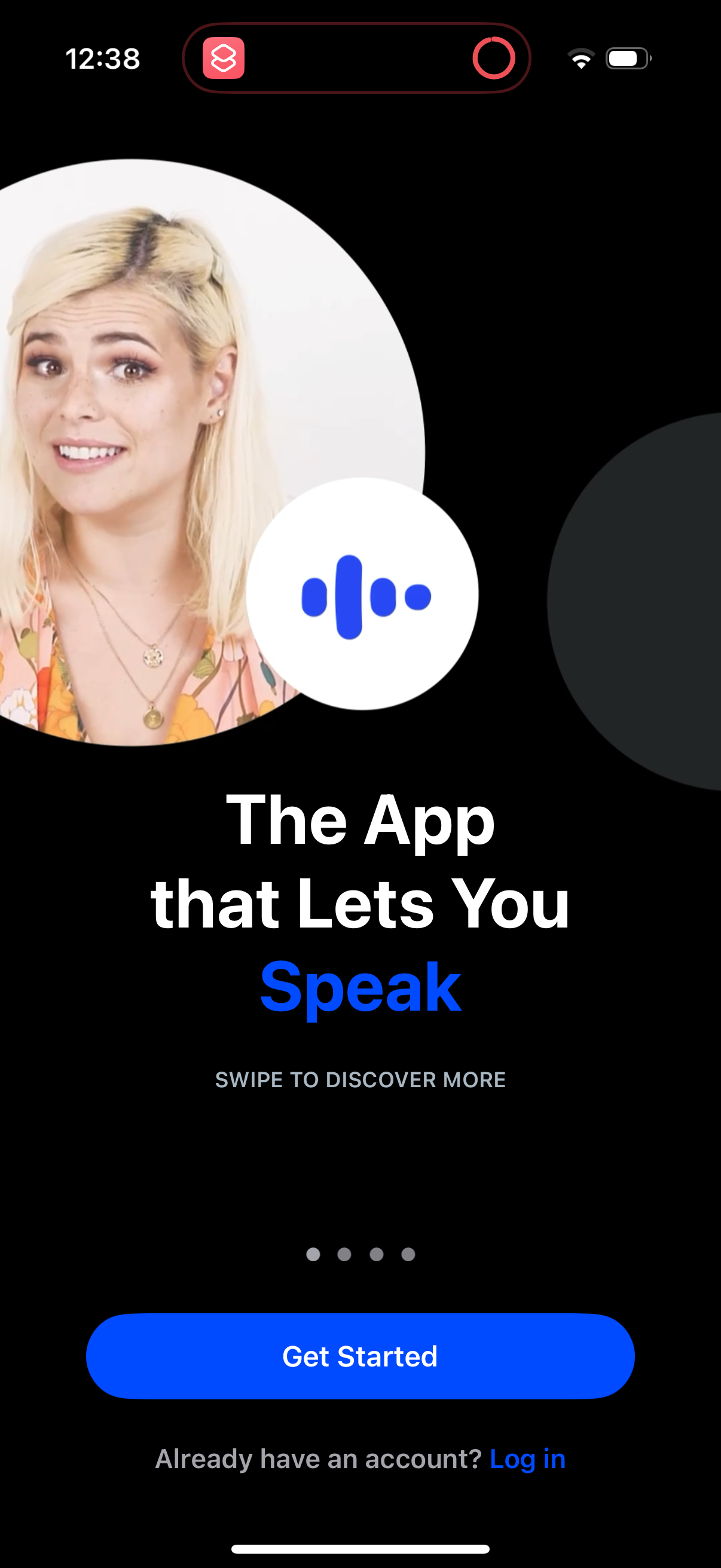 speak onboarding screenshot