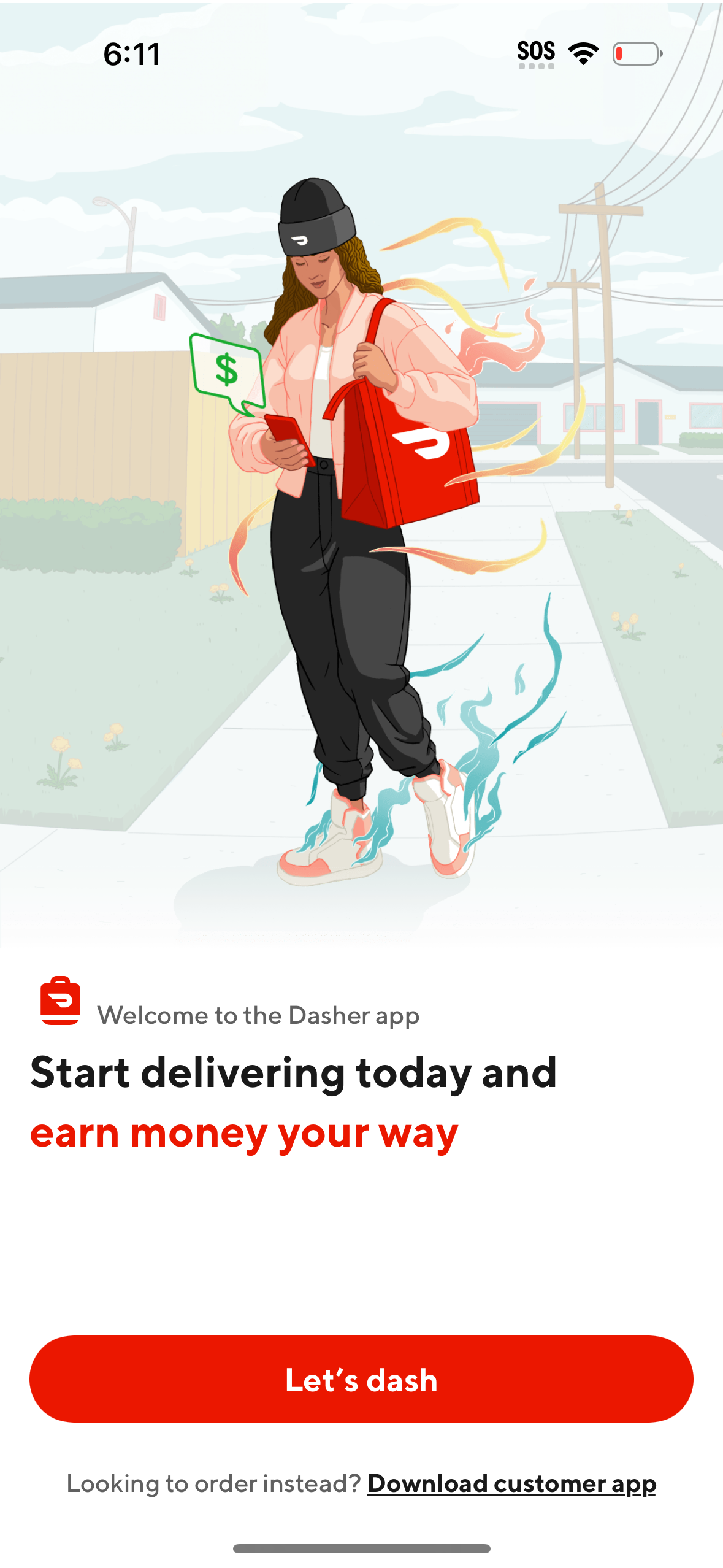 dasher onboarding screenshot
