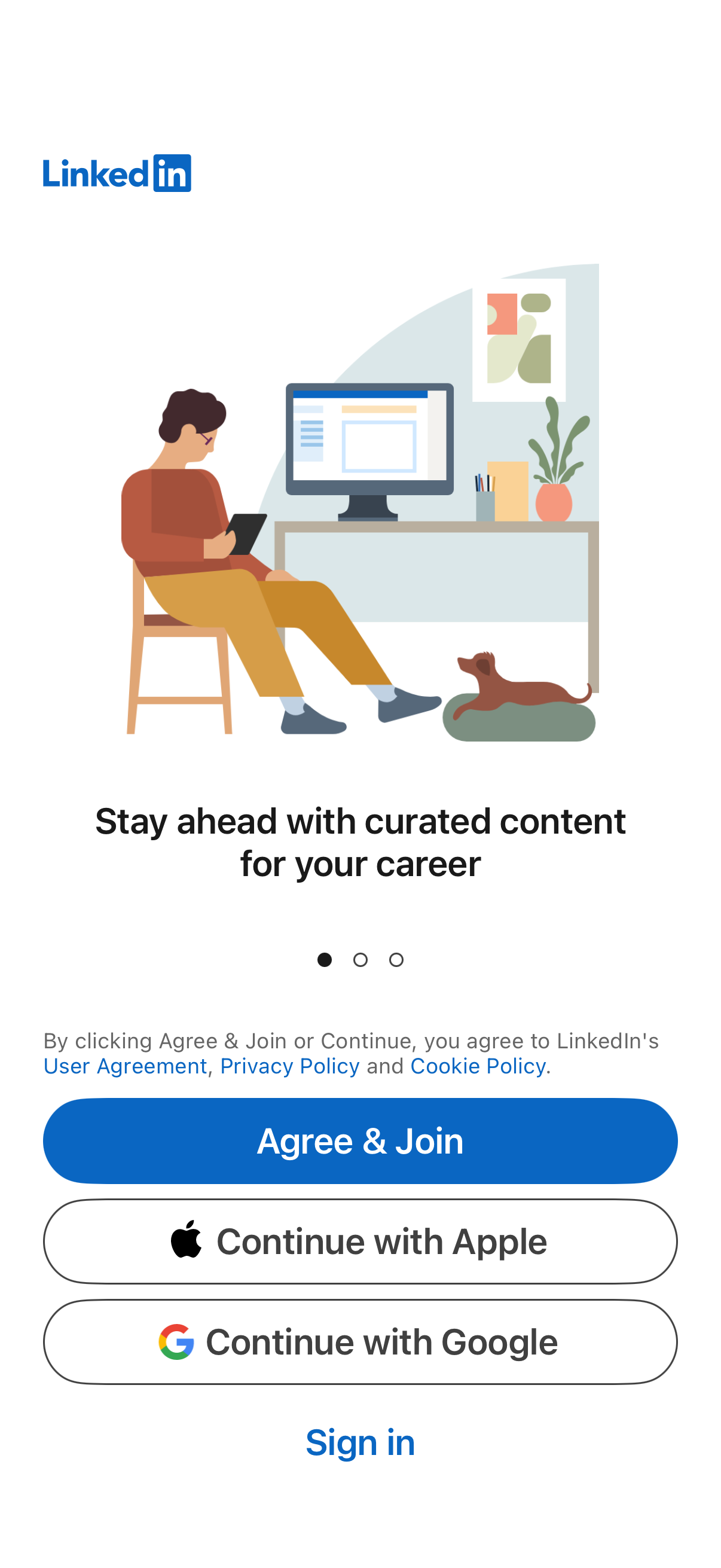 linkedin onboarding screenshot