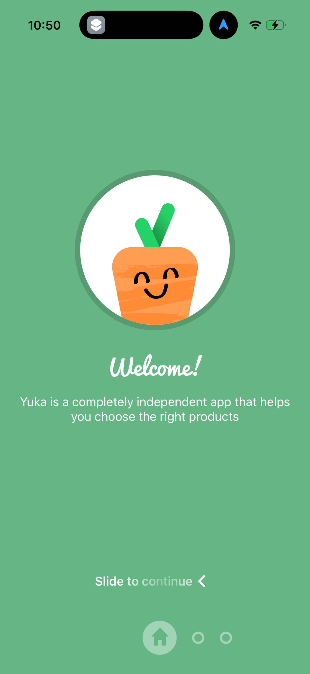 yuka onboarding screenshot