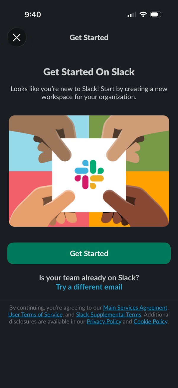 slack onboarding screenshot