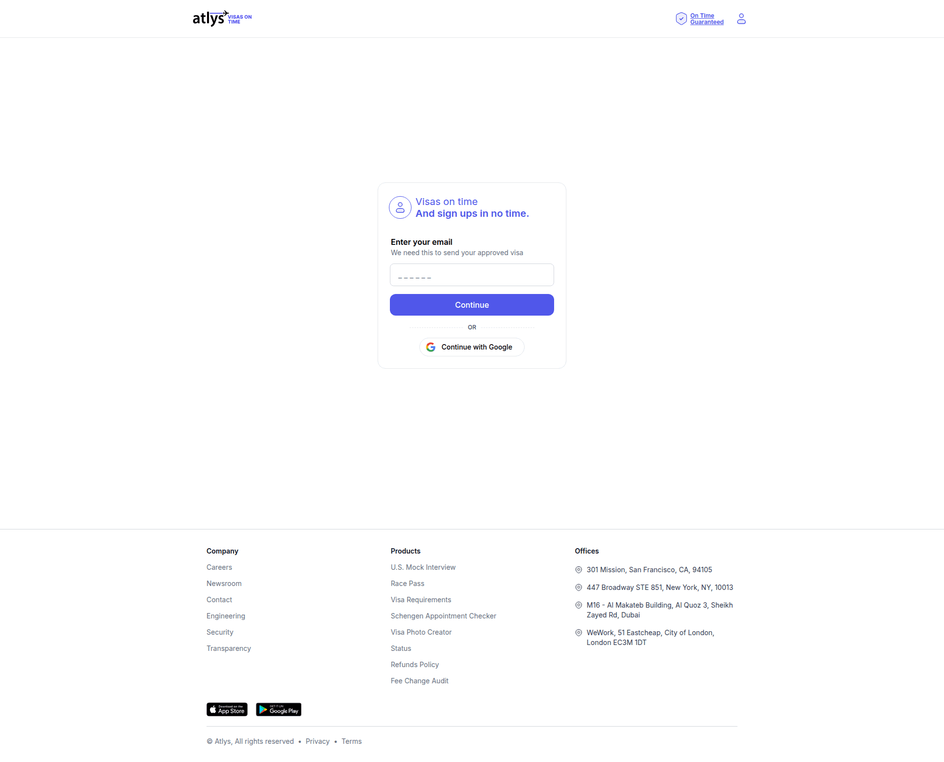 atlys onboarding screenshot