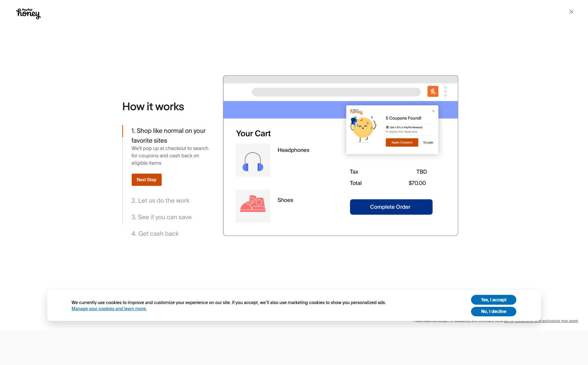 honey onboarding screenshot
