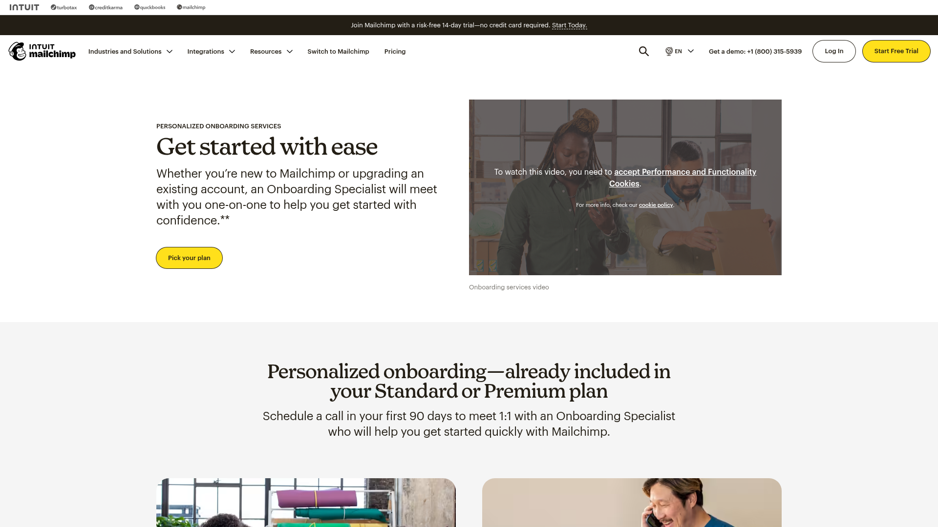 mailchimp onboarding screenshot