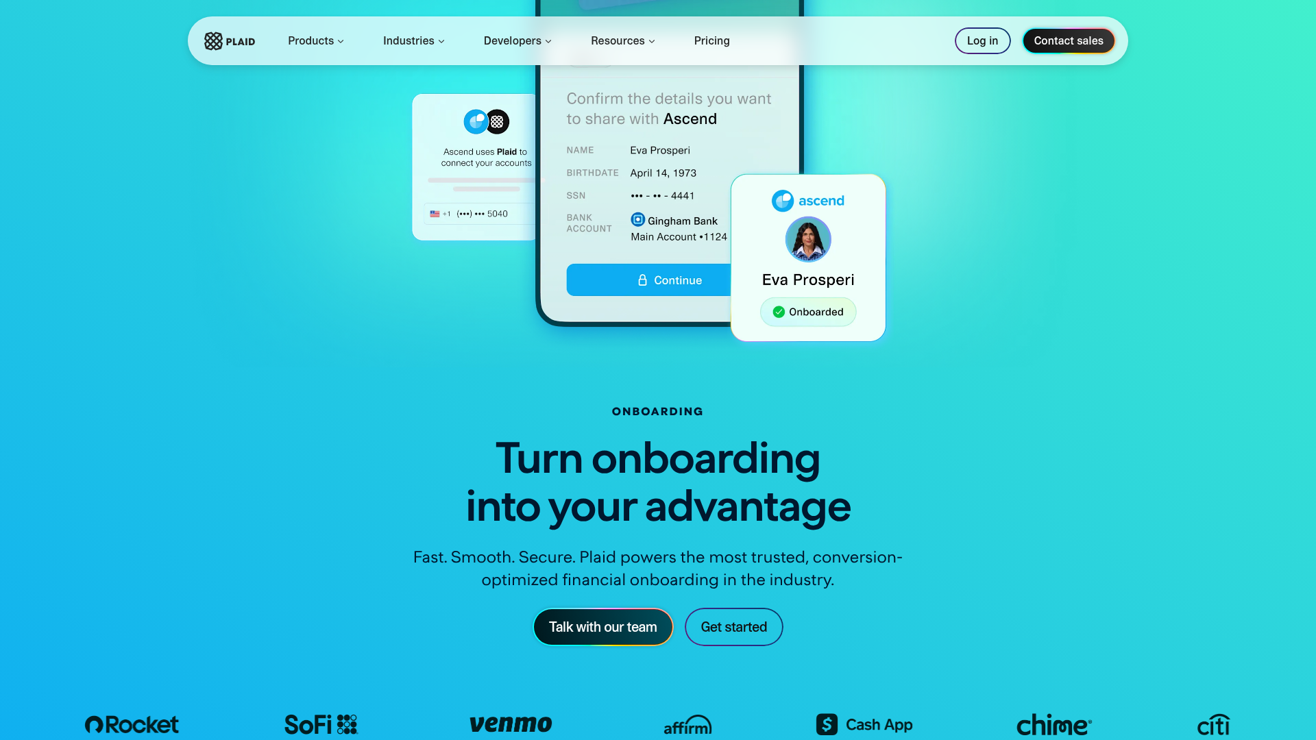 plaid onboarding screenshot