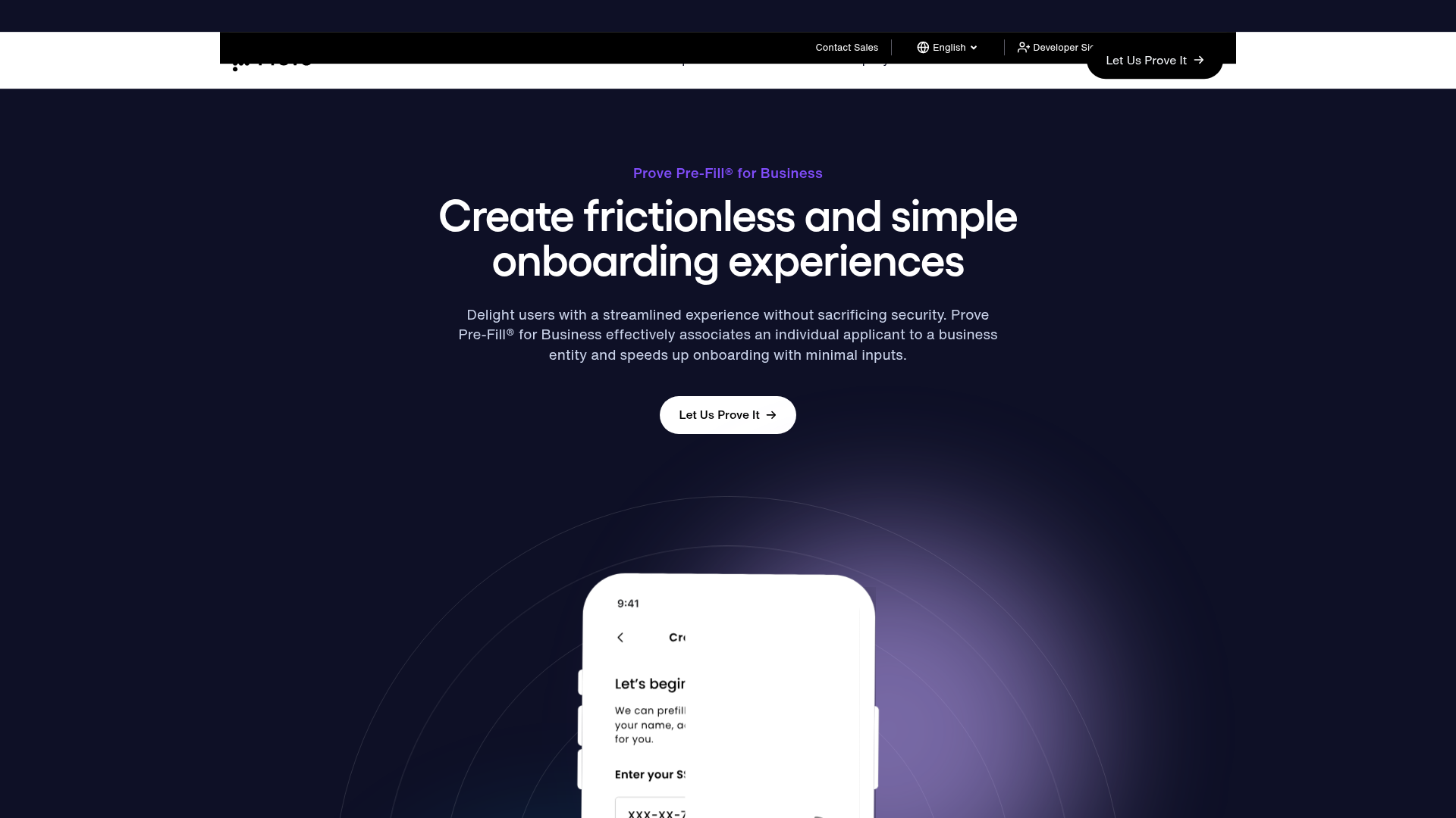prove-identity onboarding screenshot