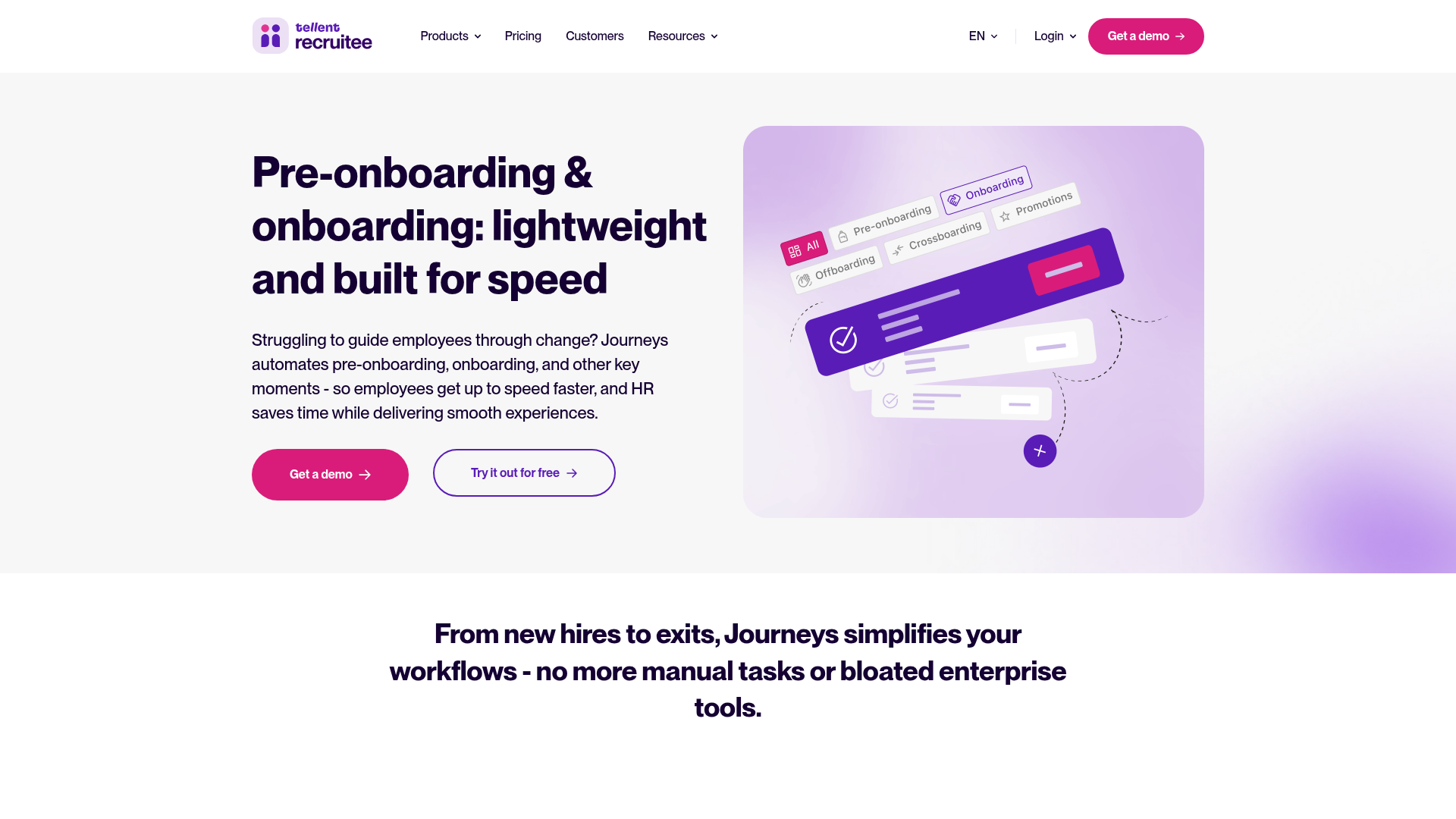 recruitee onboarding screenshot