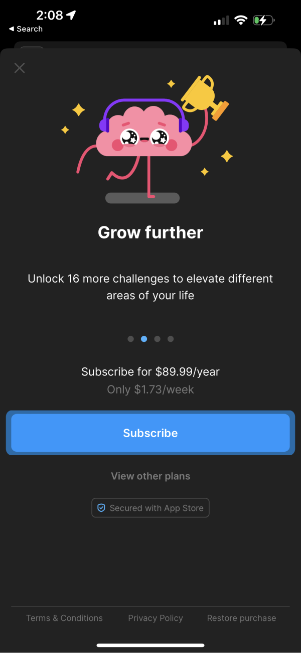 headway paywall screenshot