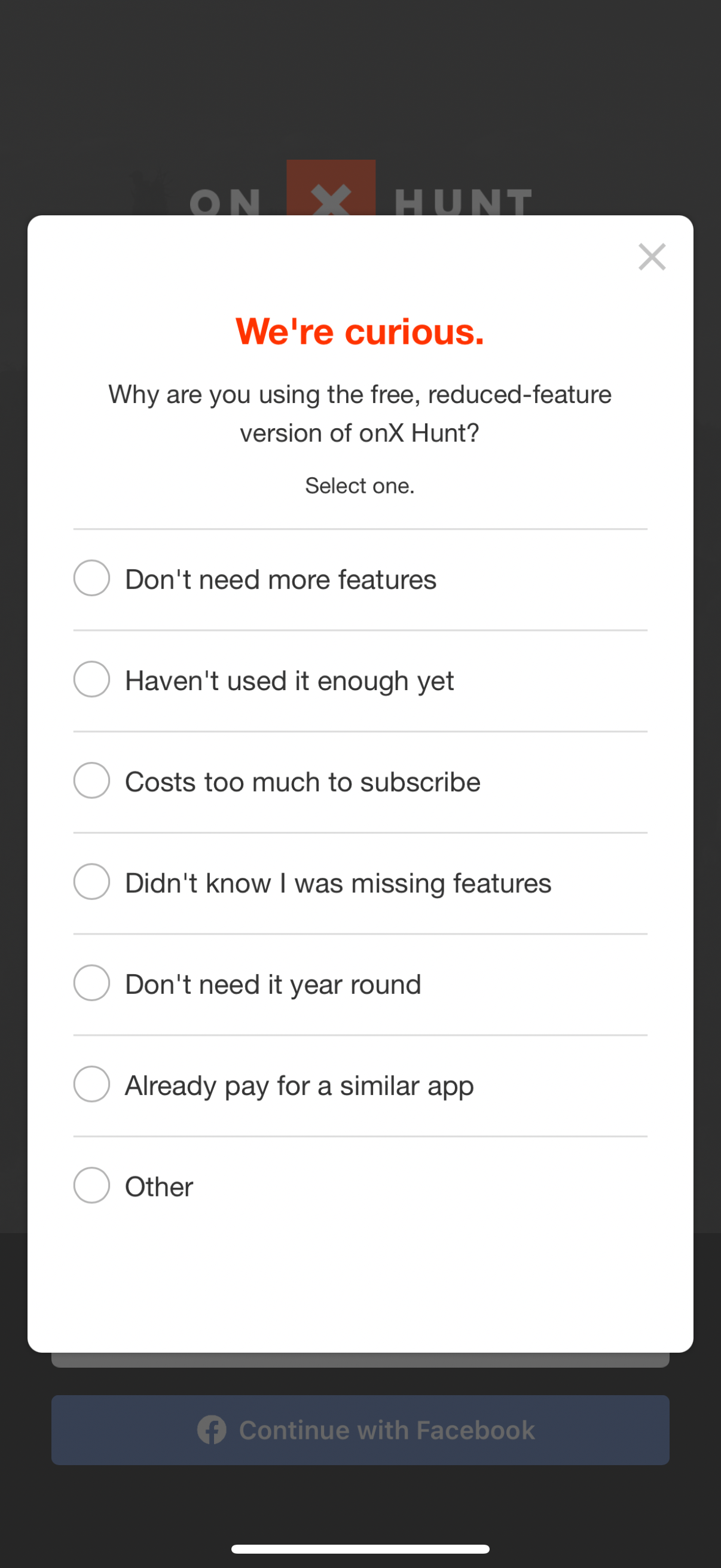 onx-hunt paywall screenshot