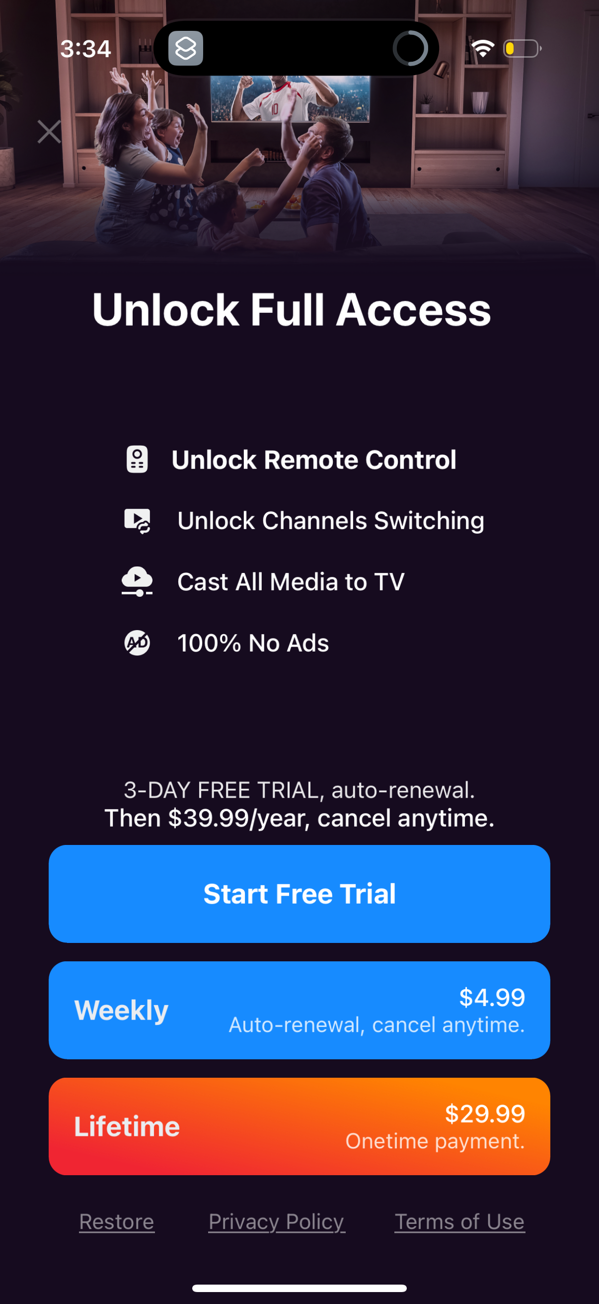 tv-remote paywall screenshot