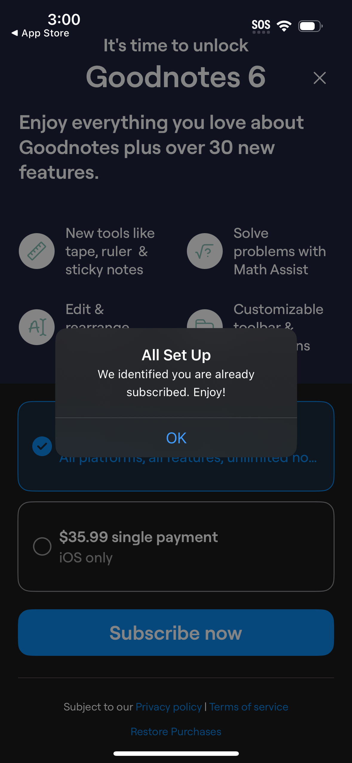 goodnotes paywall screenshot