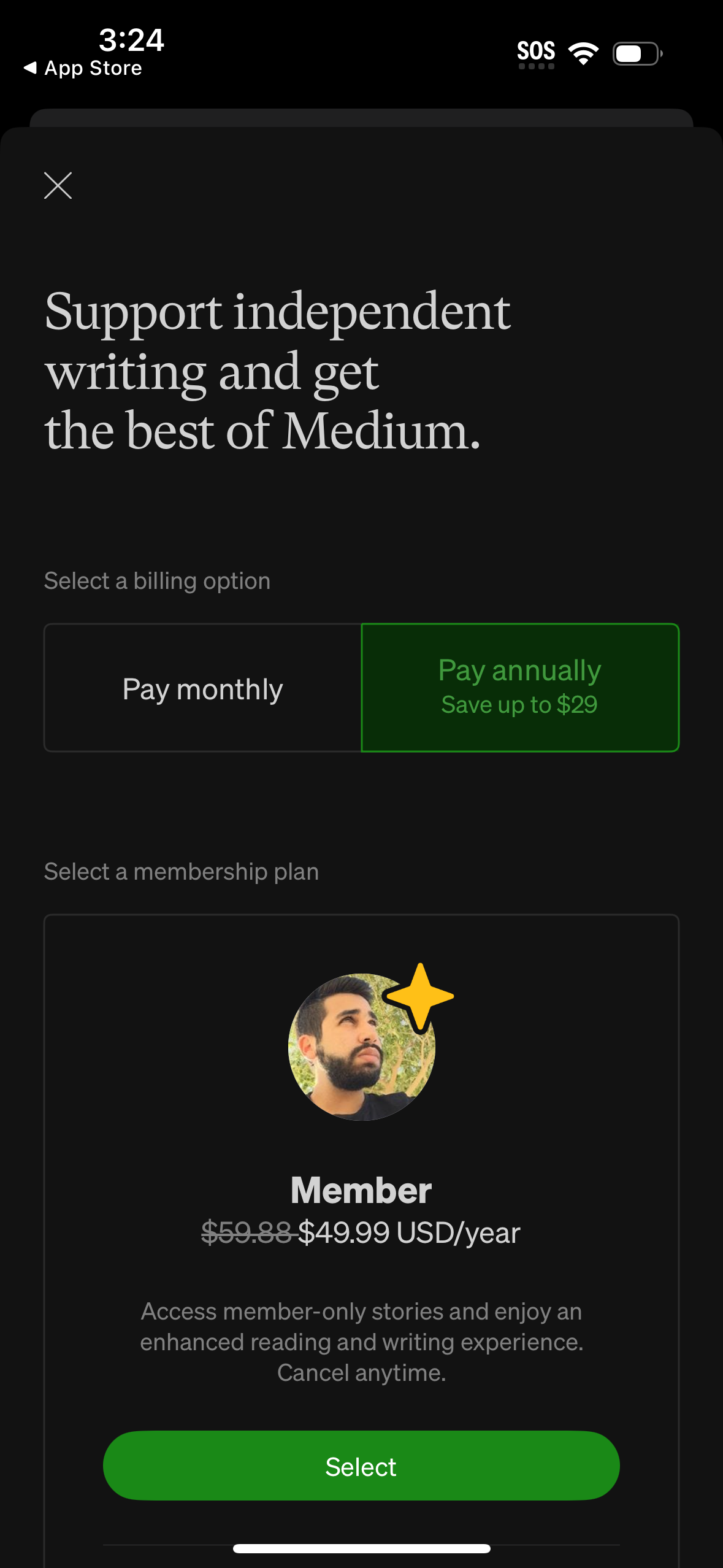 medium paywall screenshot