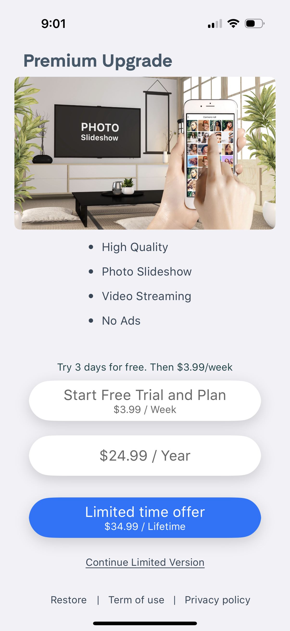 chromecaster paywall screenshot