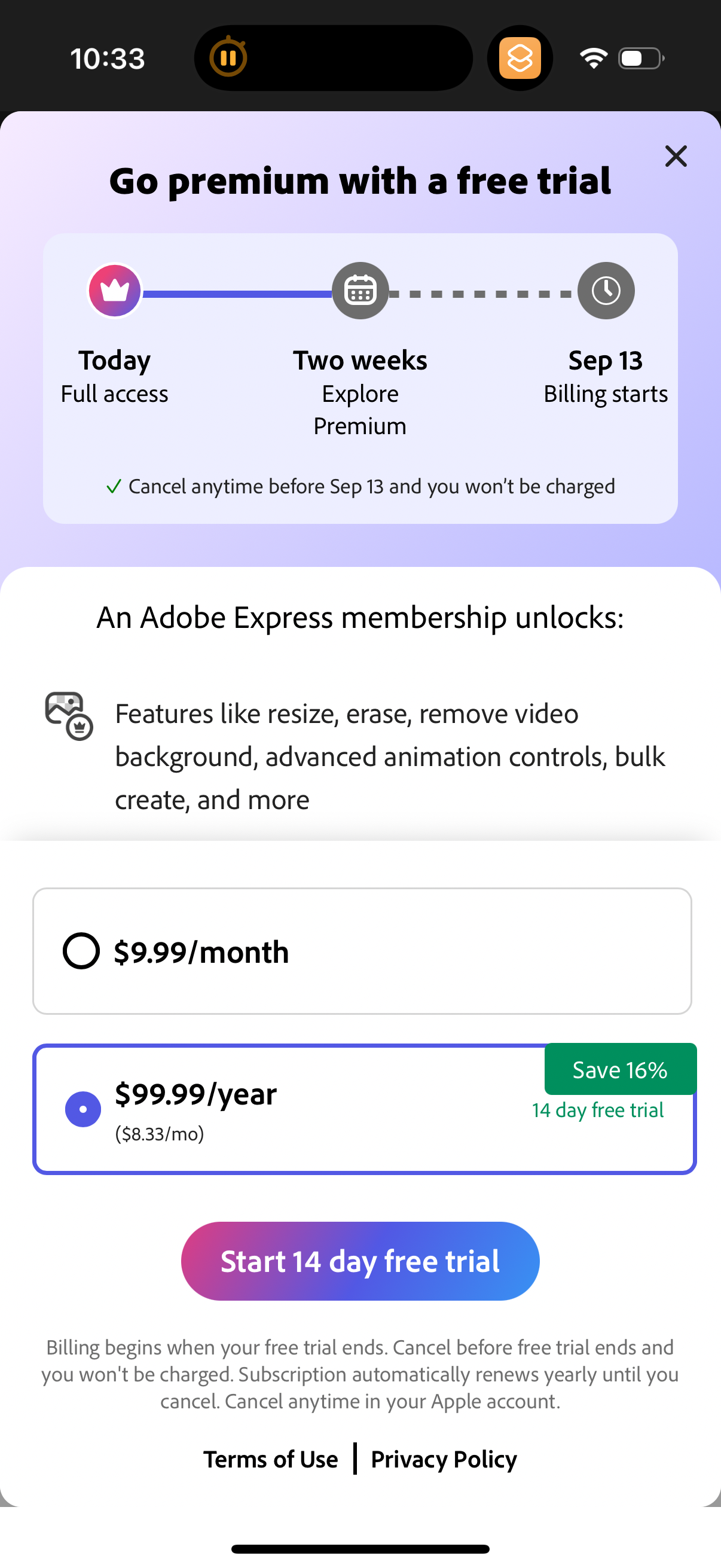 adobe paywall screenshot