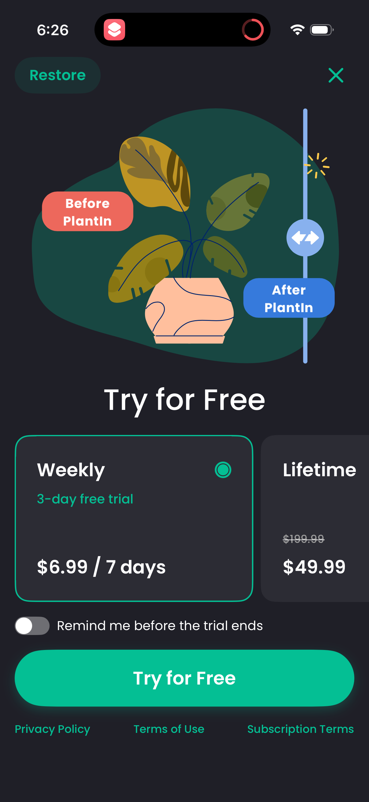 plantin paywall screenshot