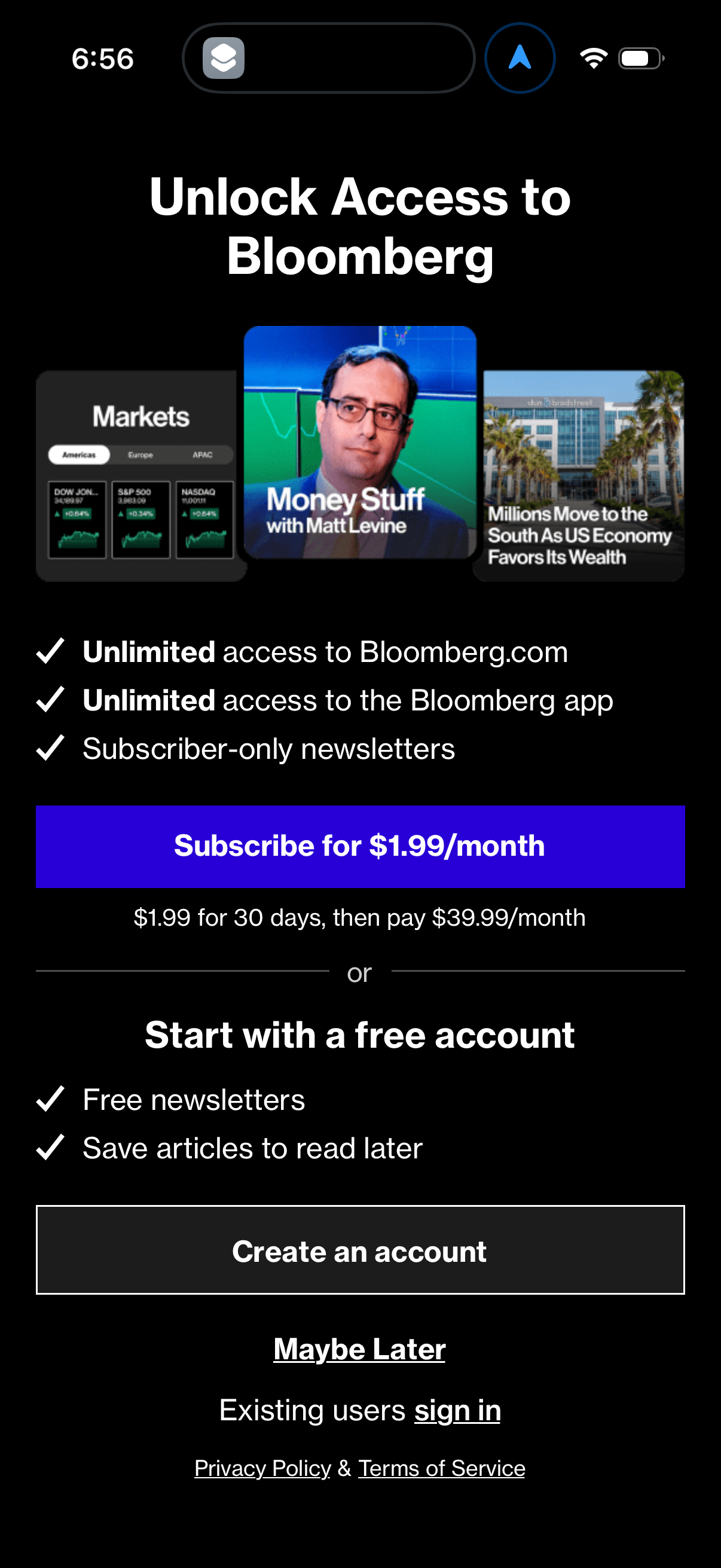 bloomberg paywall screenshot