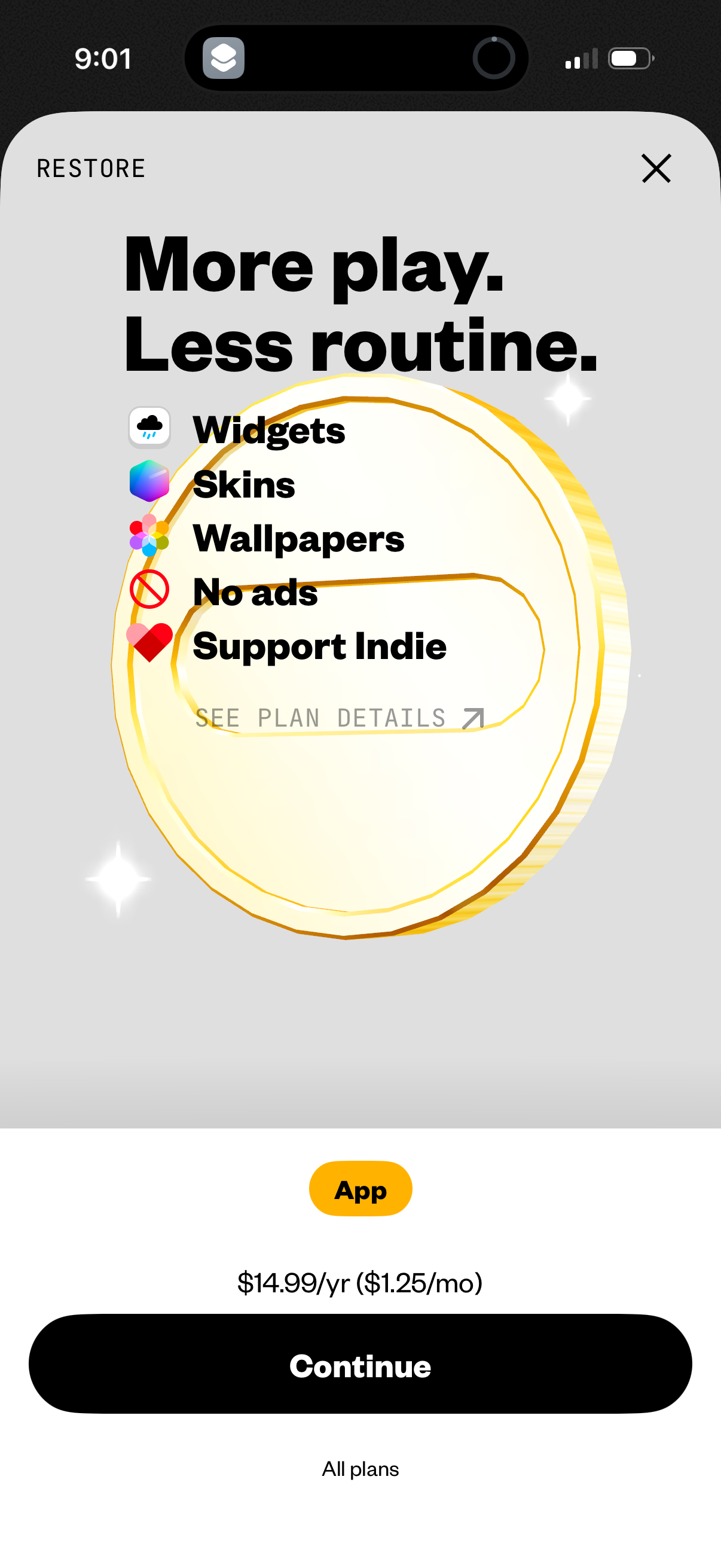 habits paywall screenshot