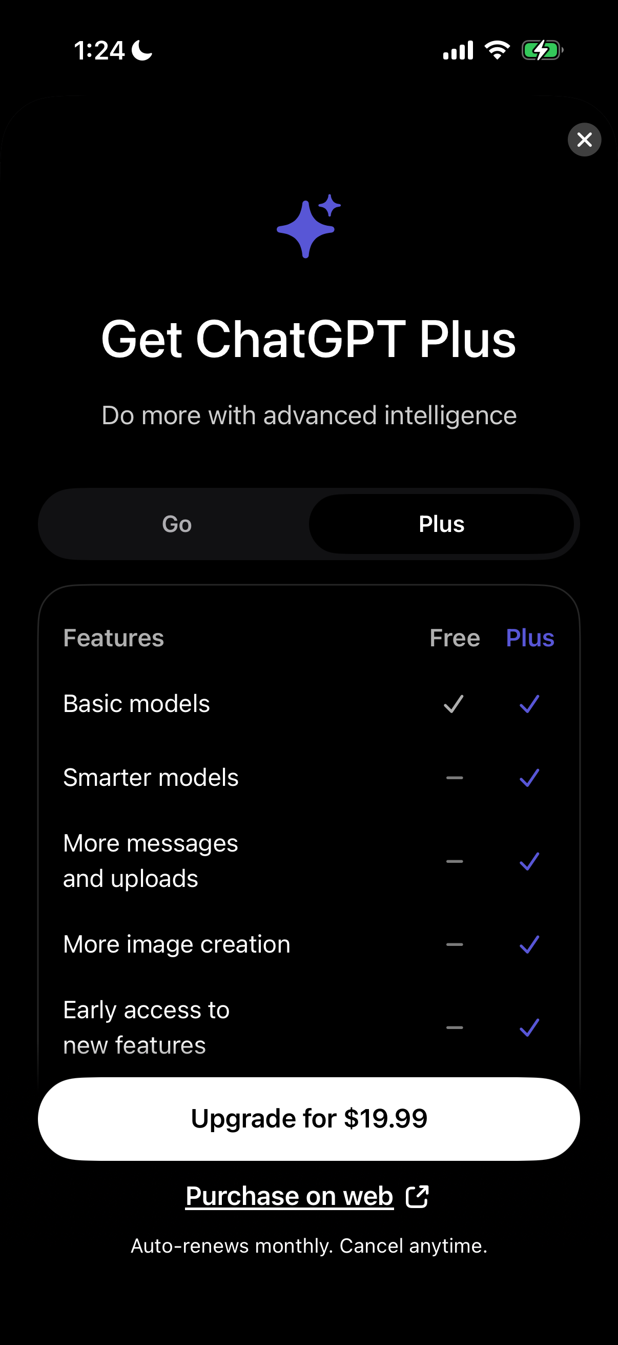 chatgpt paywall screenshot
