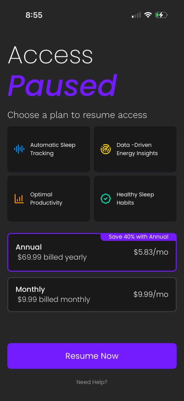 rise paywall screenshot