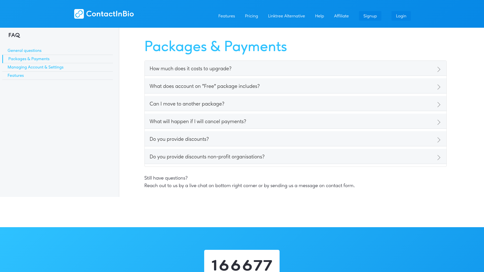 contactinbio paywall screenshot