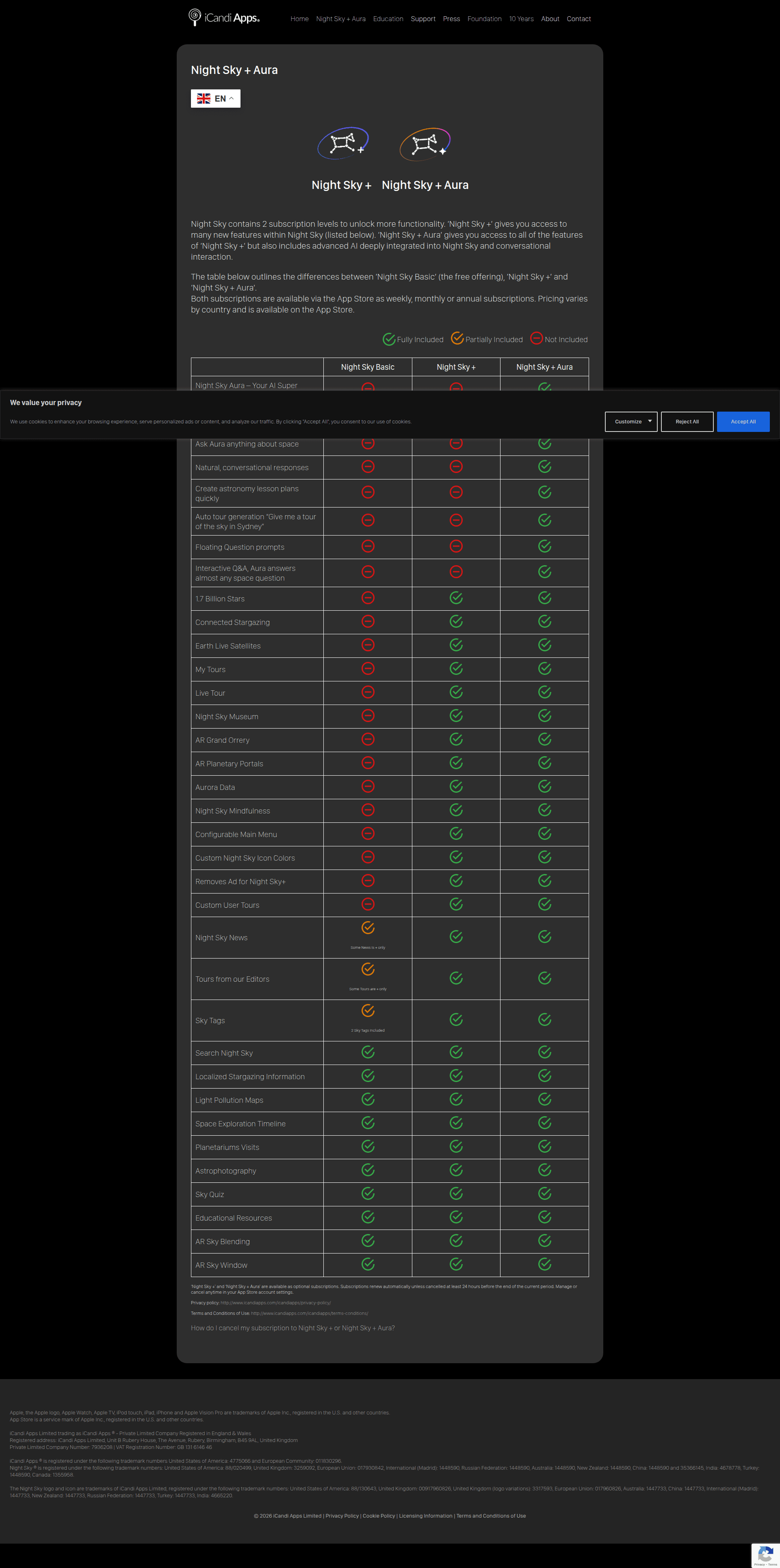night-sky paywall screenshot