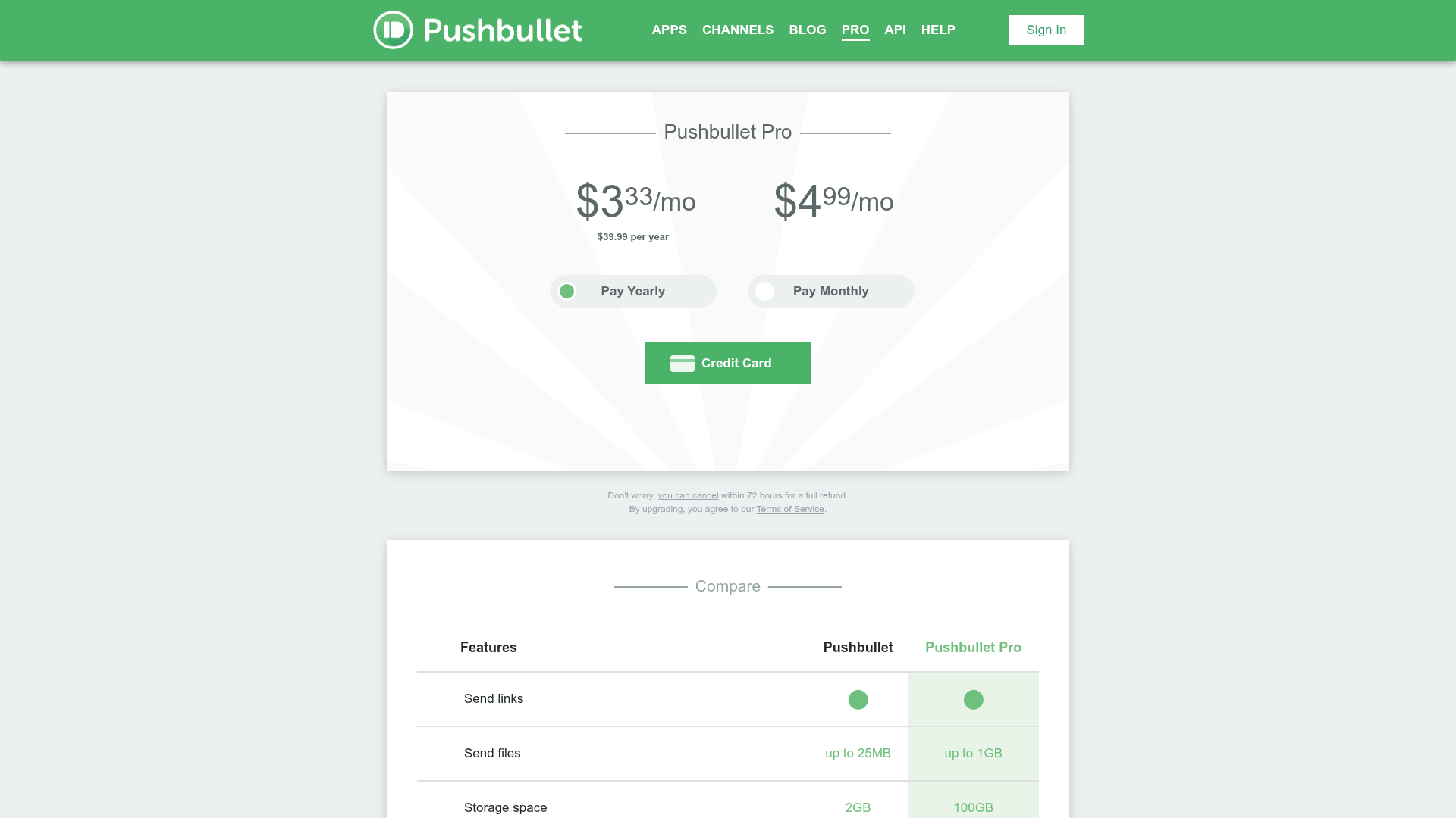 pushbullet paywall screenshot