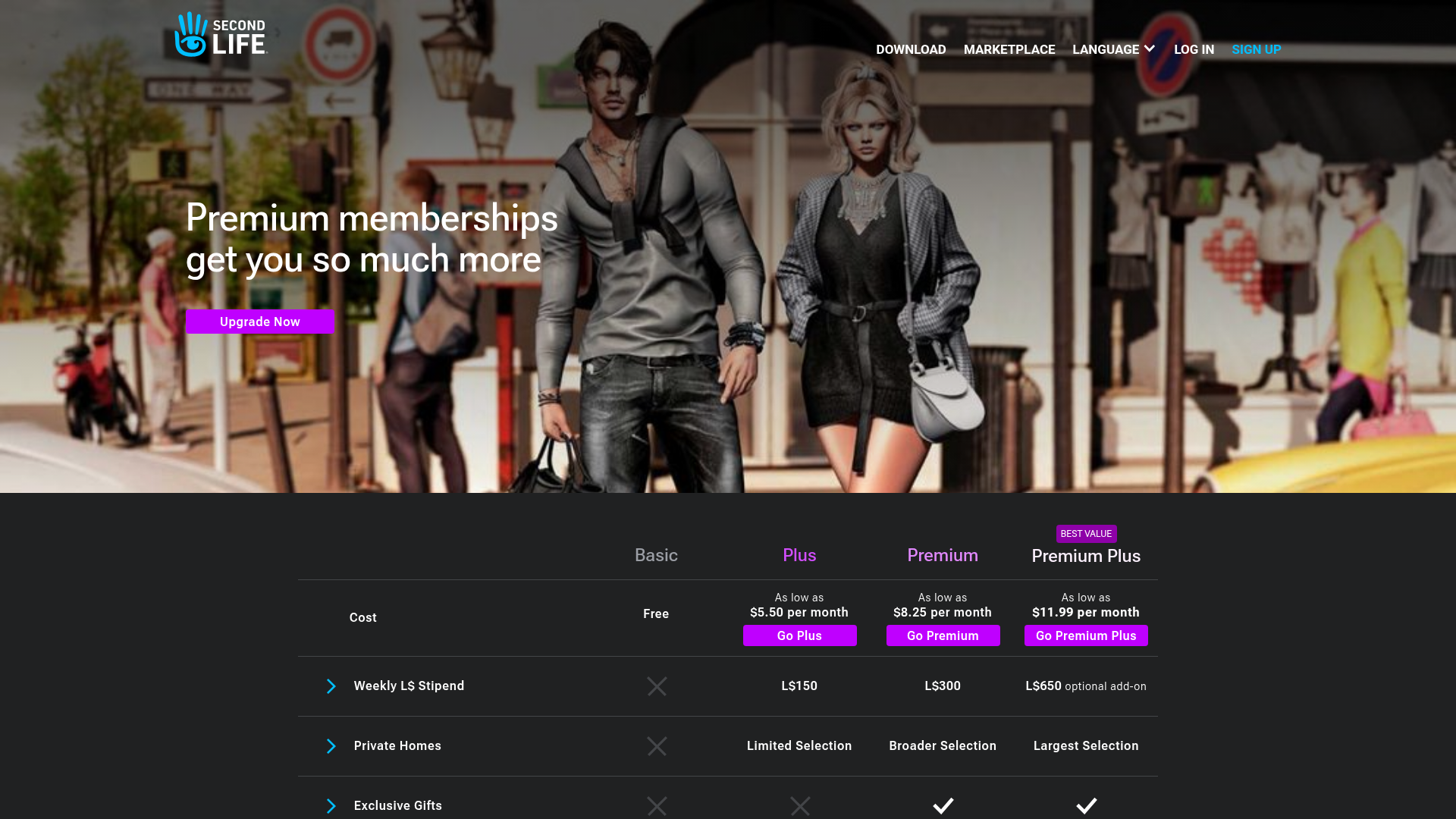second-life paywall screenshot