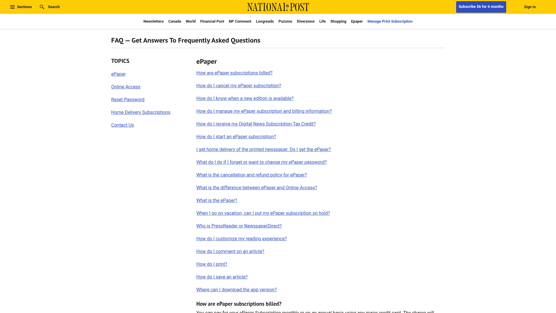 the-national-post paywall screenshot