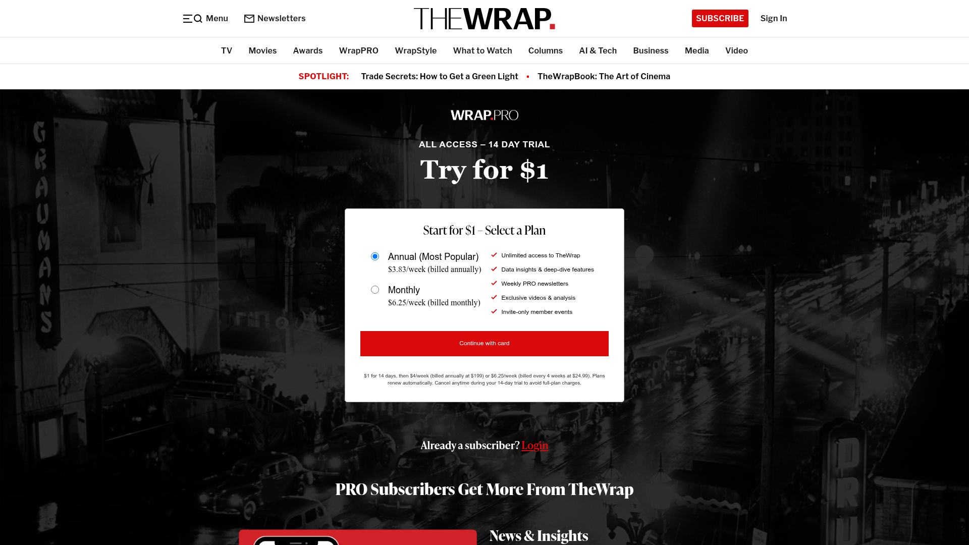 the-wrap paywall screenshot