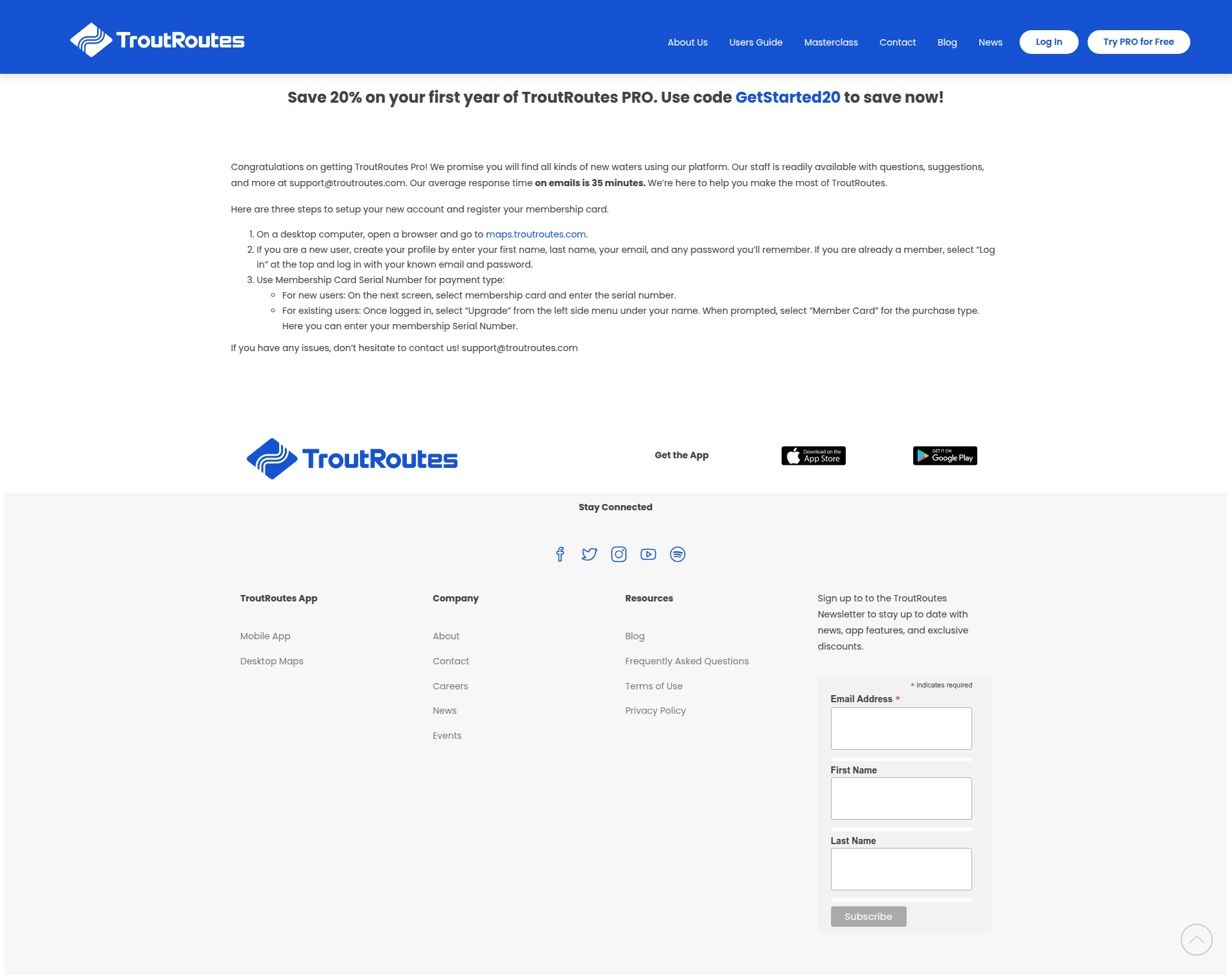 troutroutes paywall screenshot
