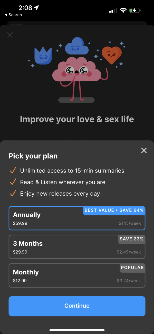 headway pricing screenshot