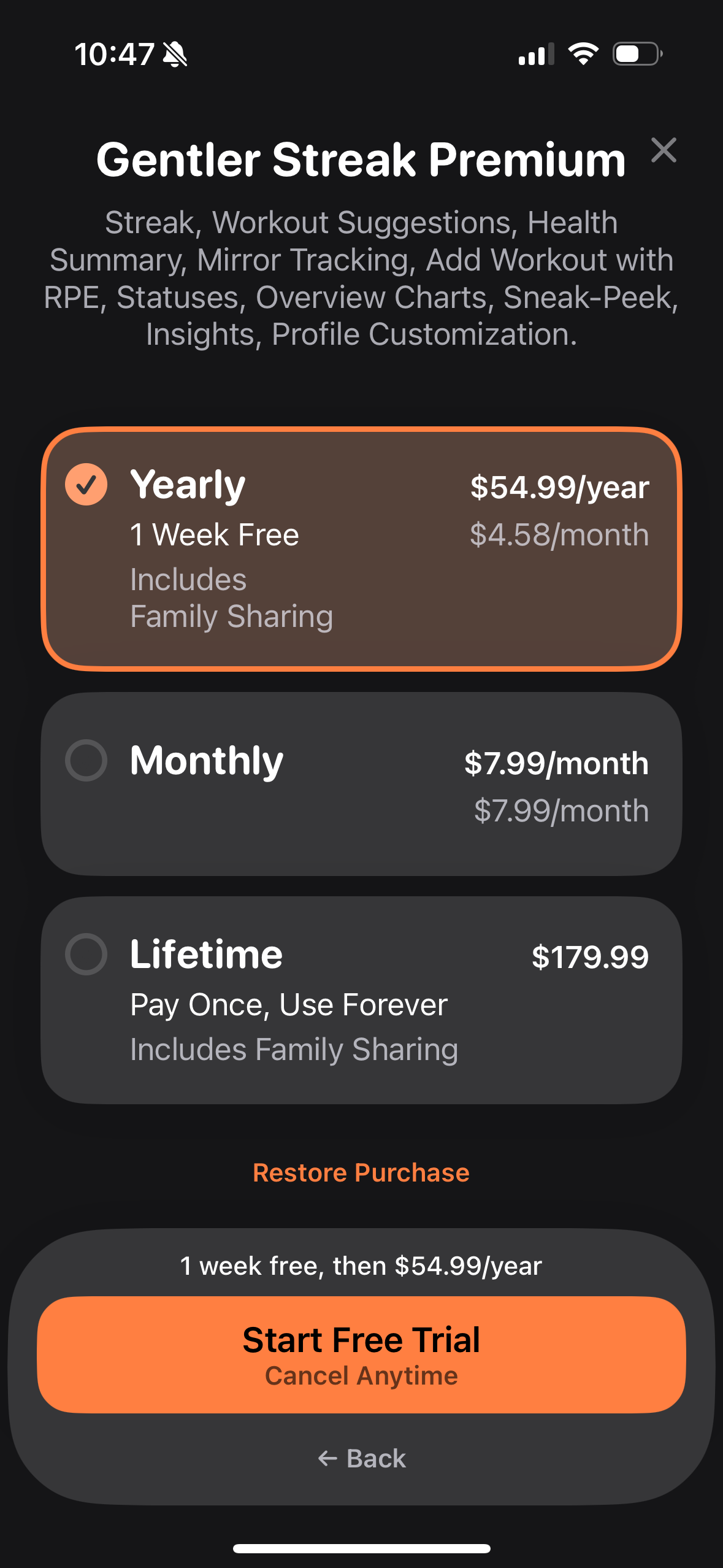 gentler pricing screenshot
