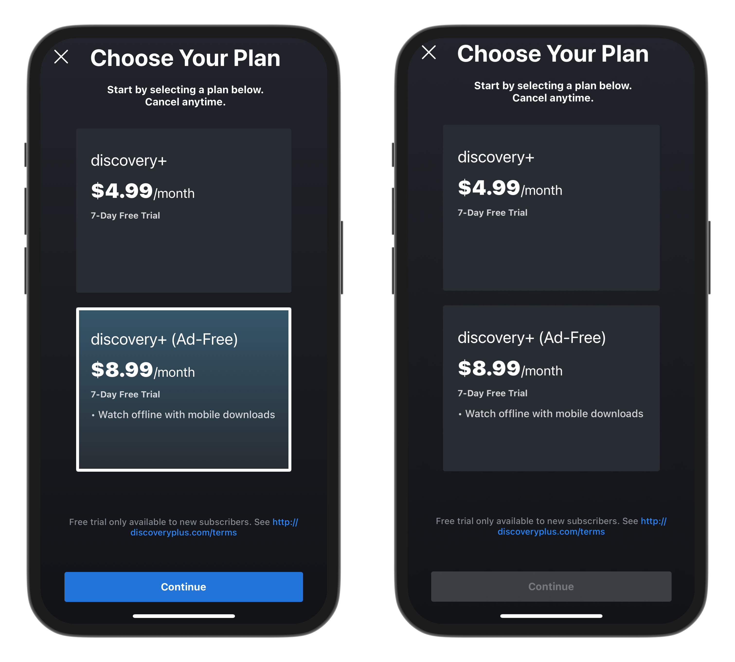 discovery pricing screenshot