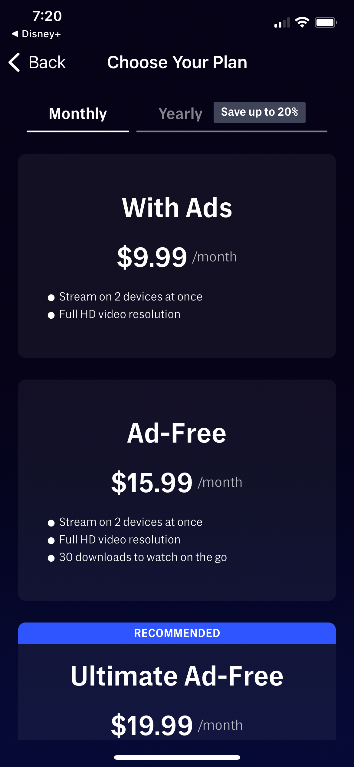 max pricing screenshot