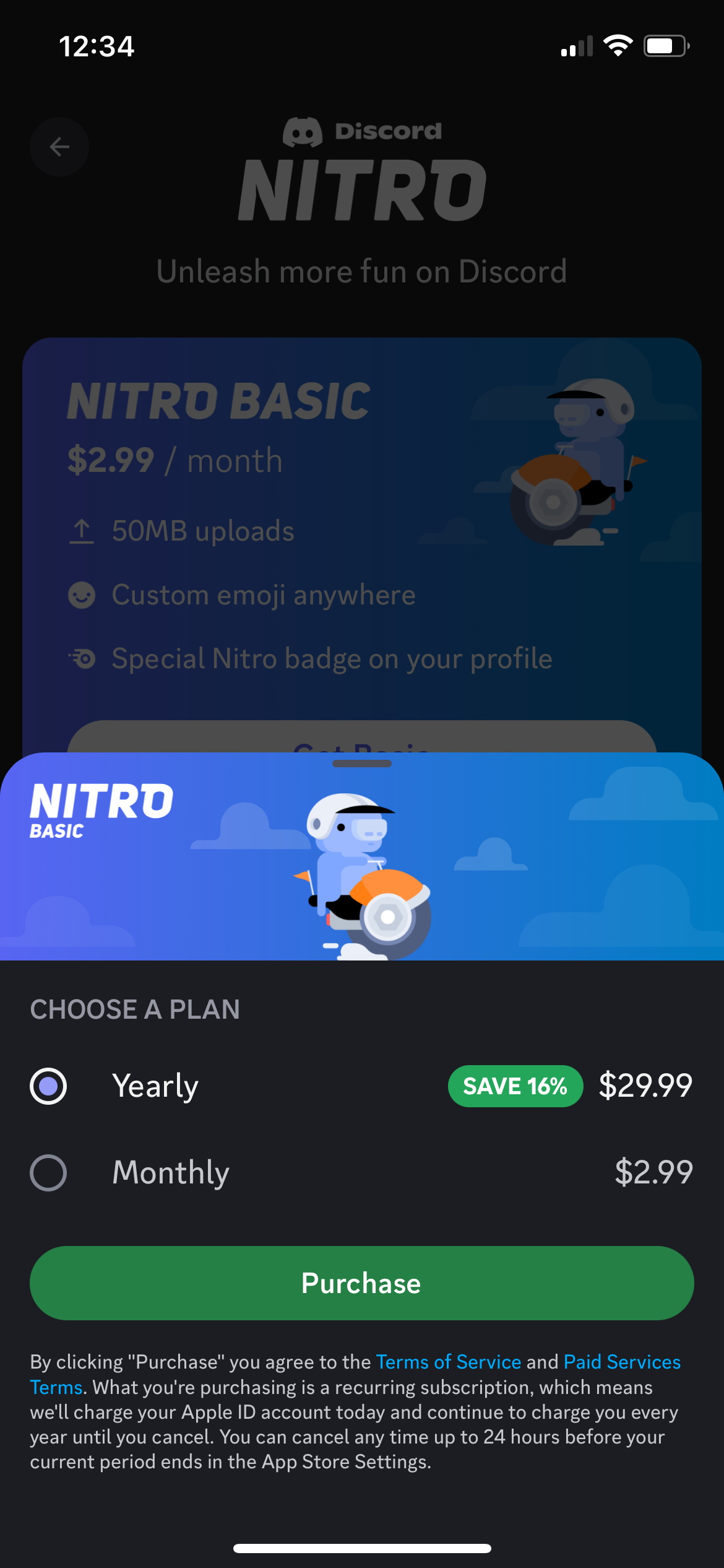 discord pricing screenshot