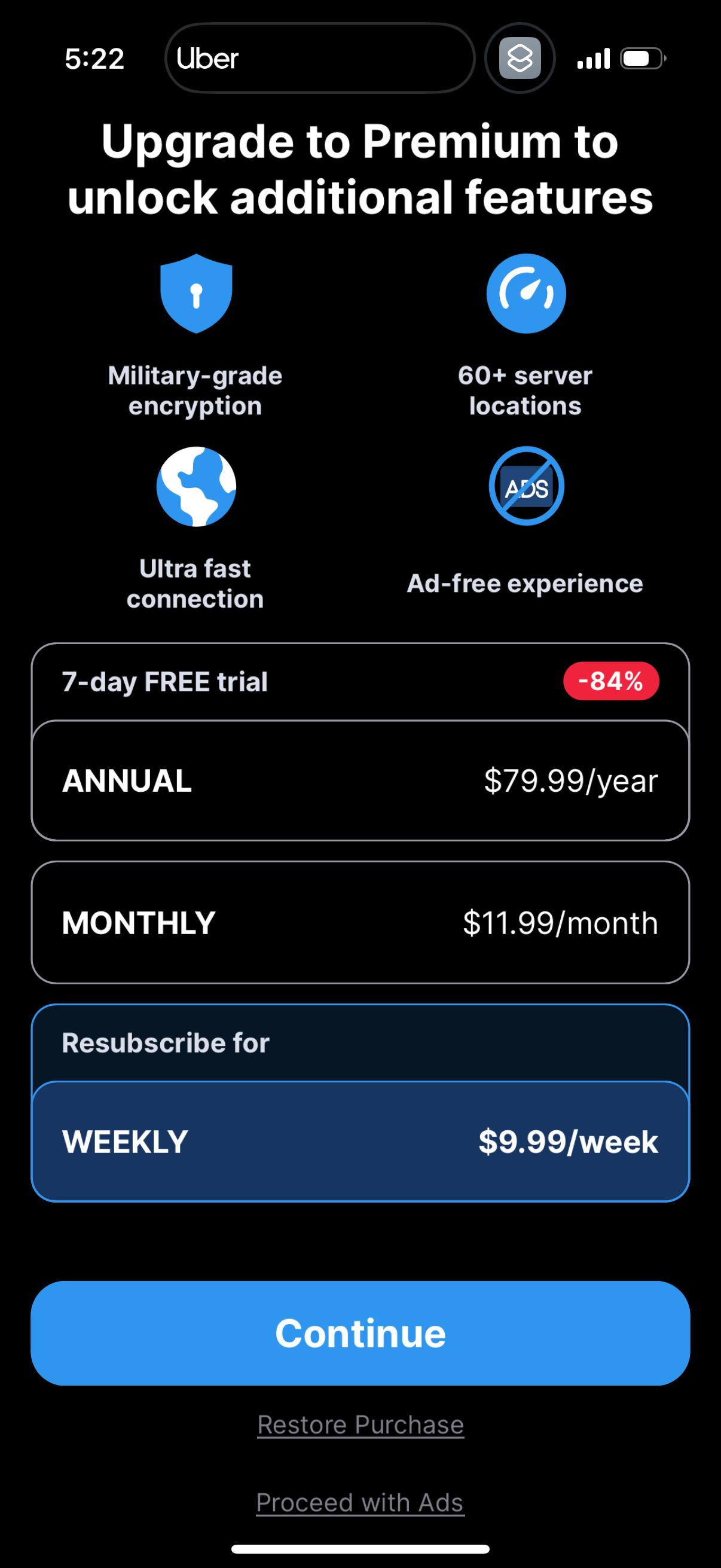 vpn pricing screenshot