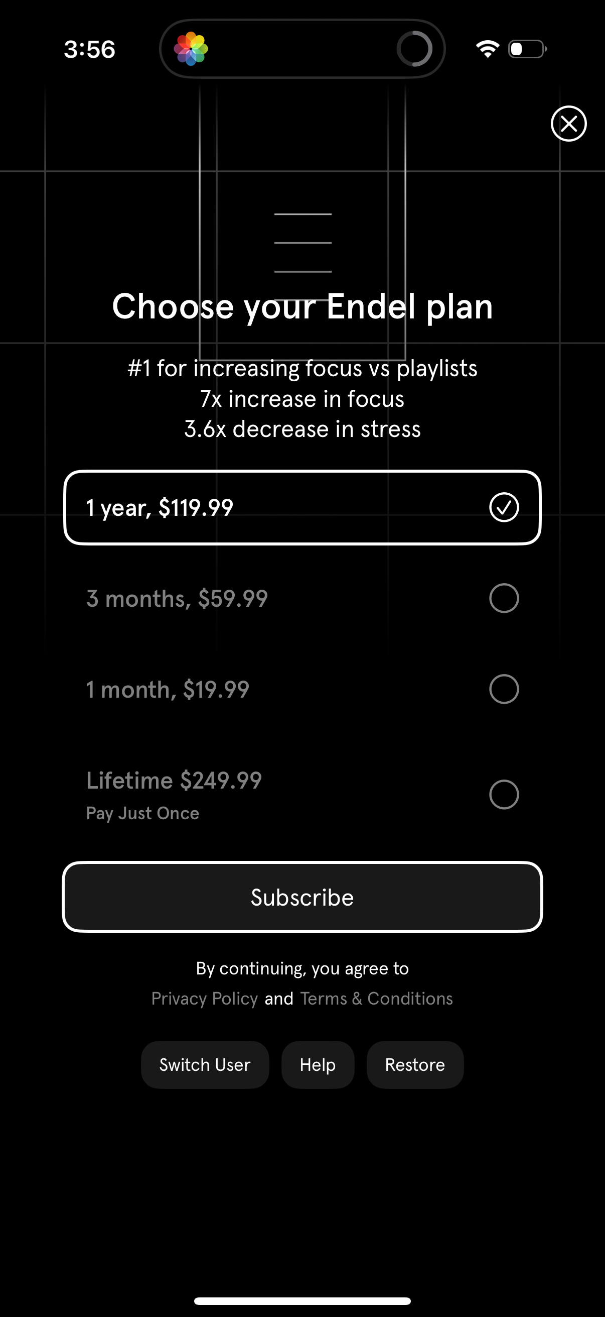 endel pricing screenshot