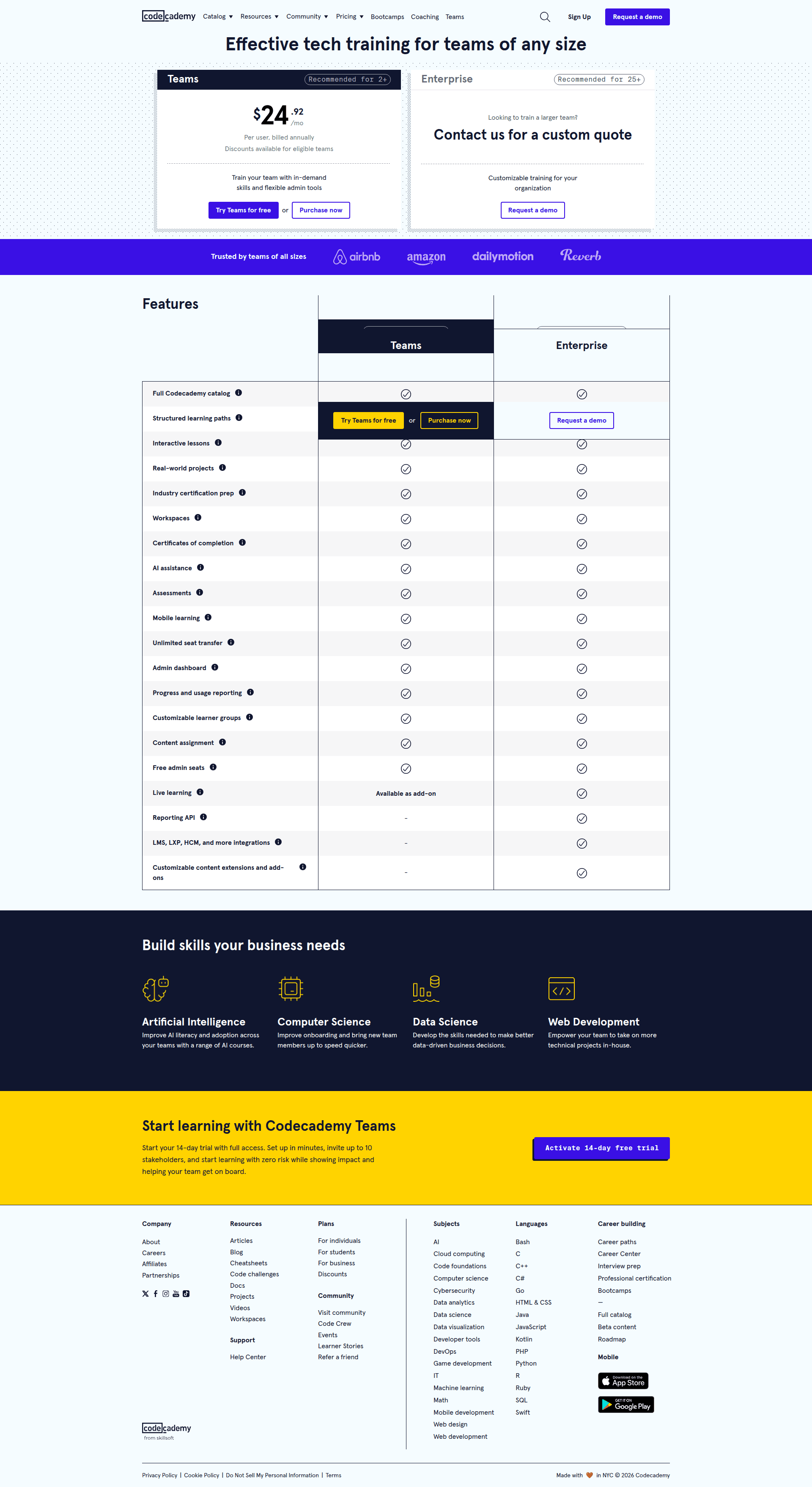 codeacademy-go pricing screenshot