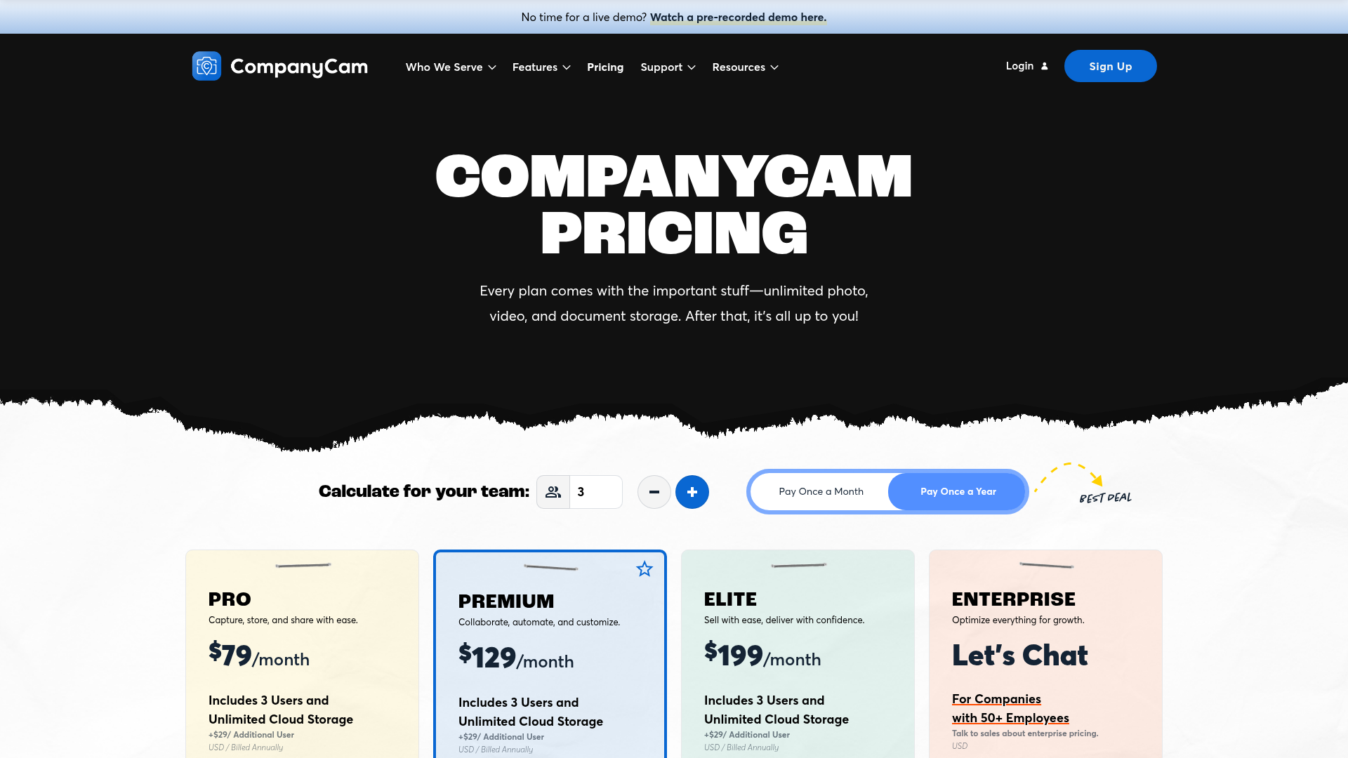 companycam pricing screenshot