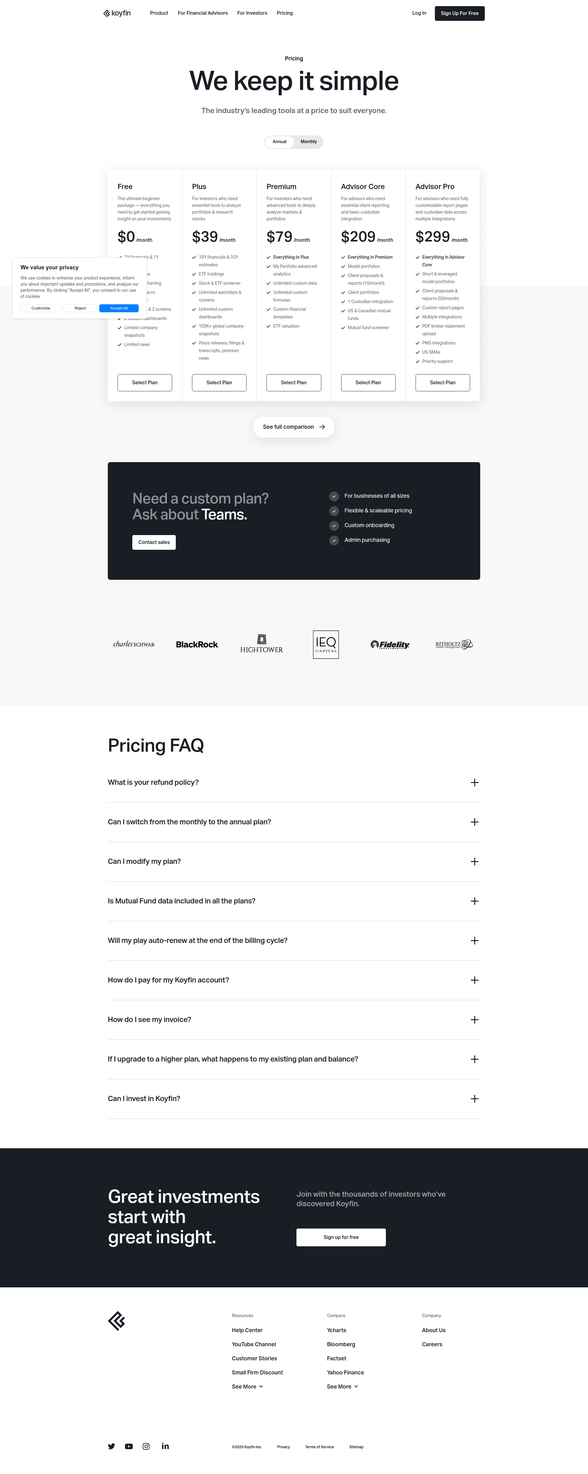 koyfin pricing screenshot
