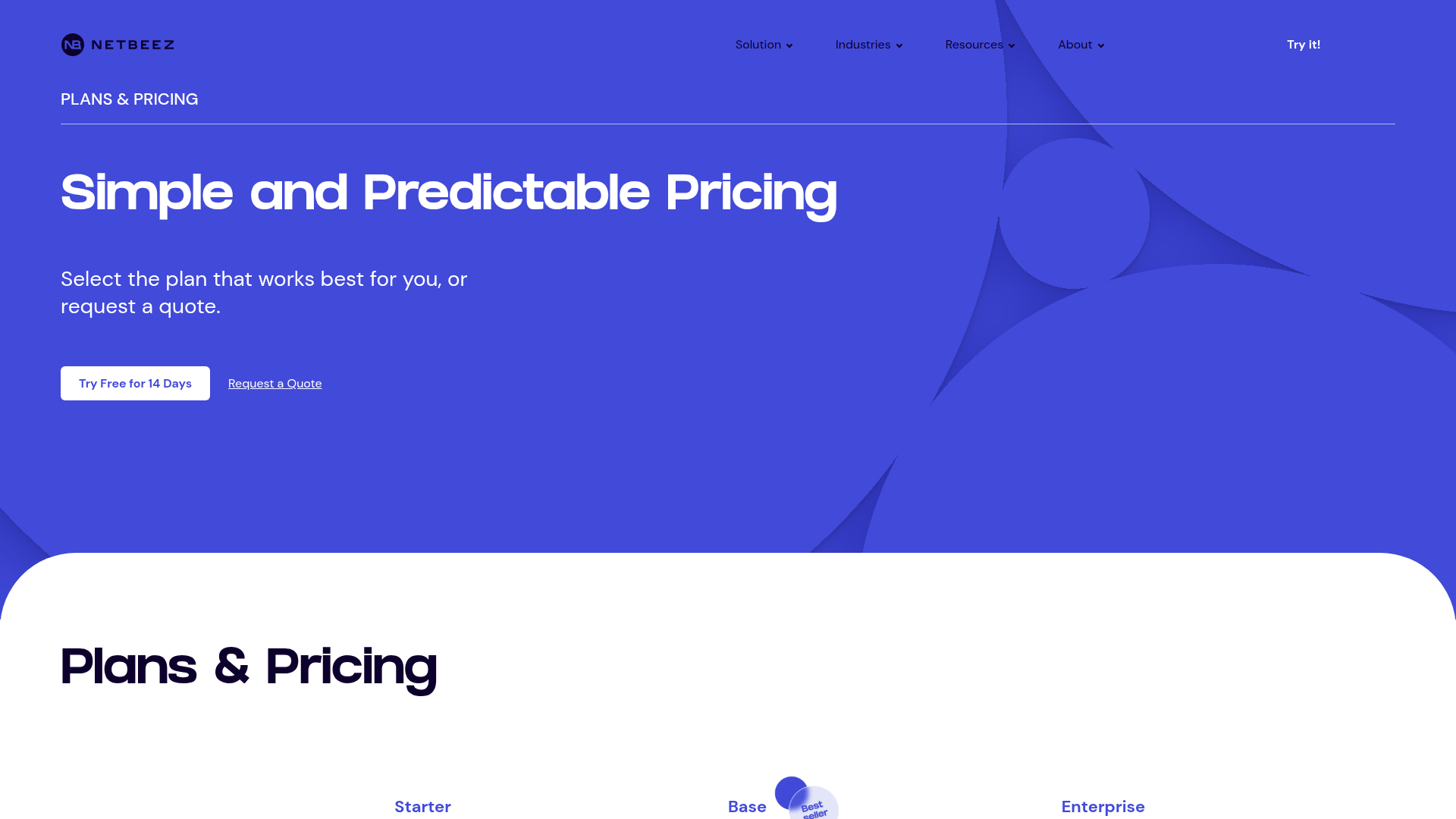 netbeez pricing screenshot