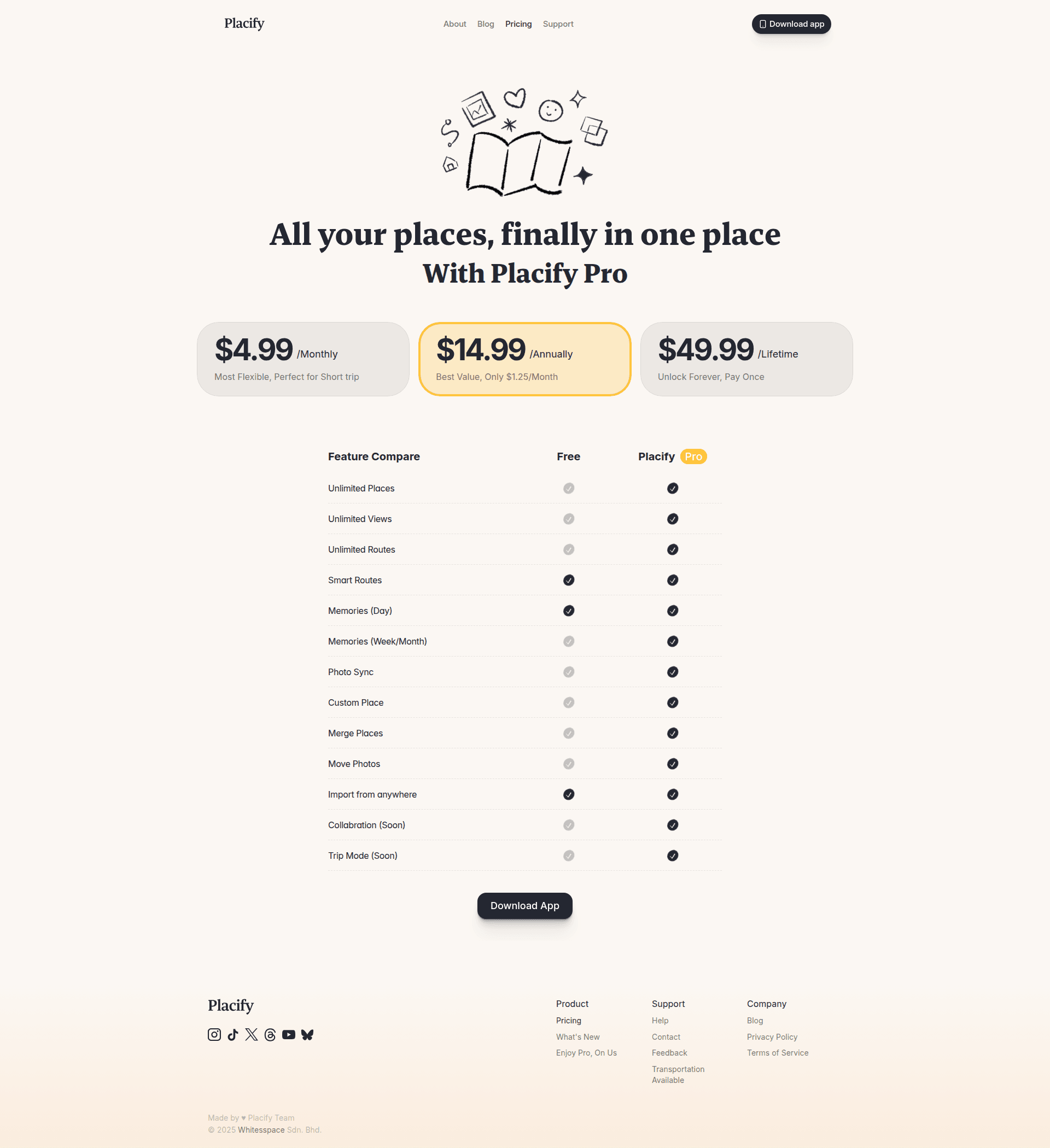 placify pricing screenshot
