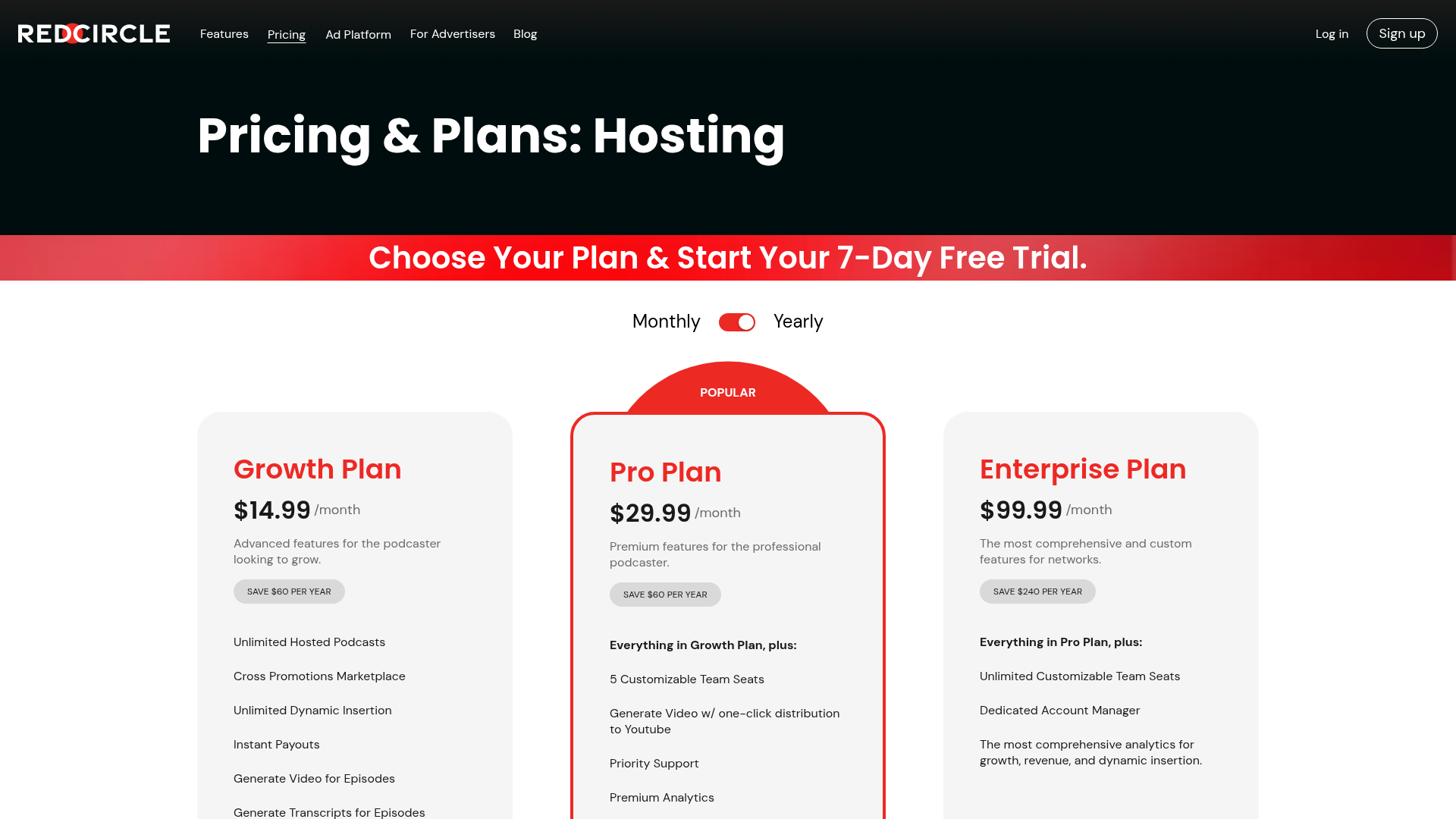 redcircle pricing screenshot