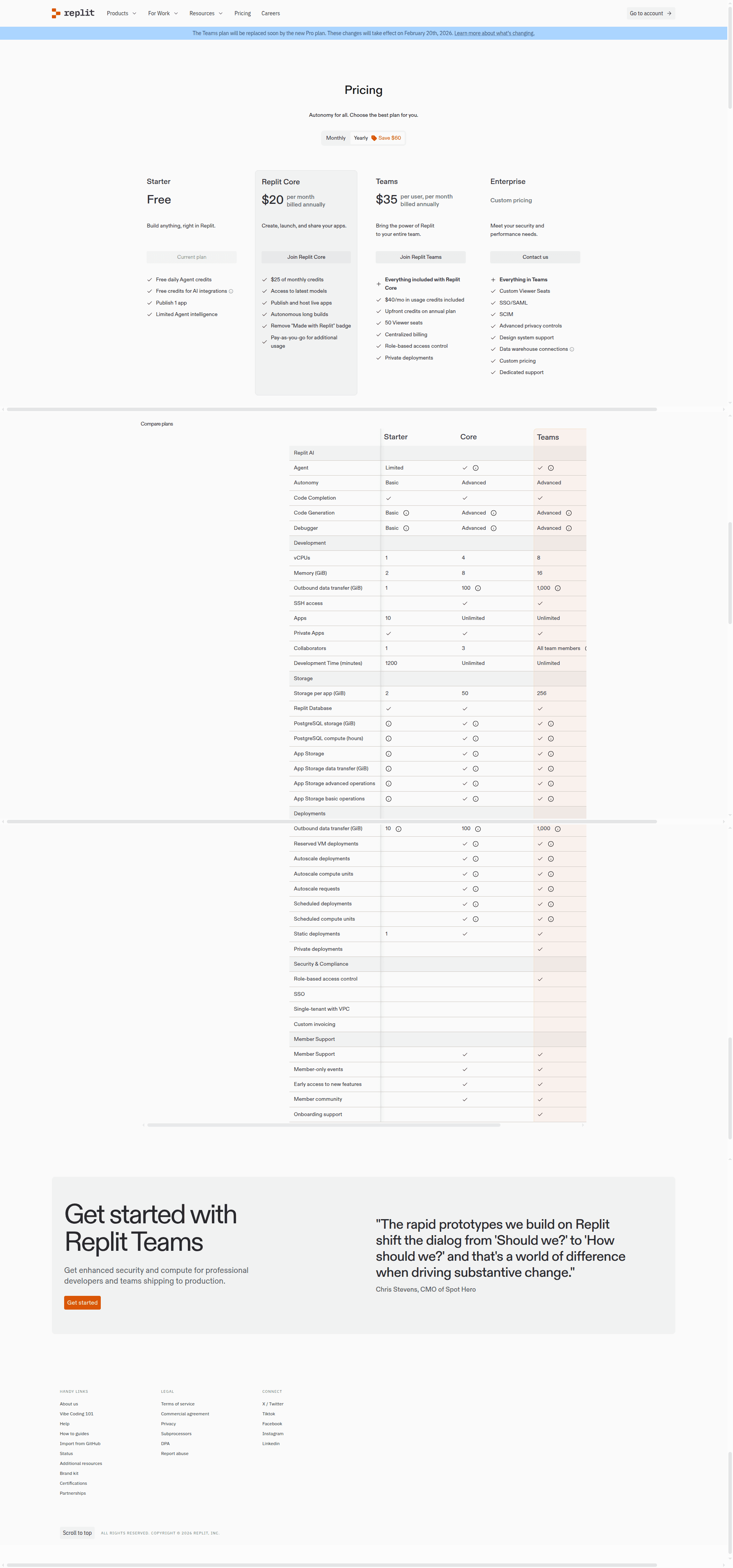 pricing pattern example from replit