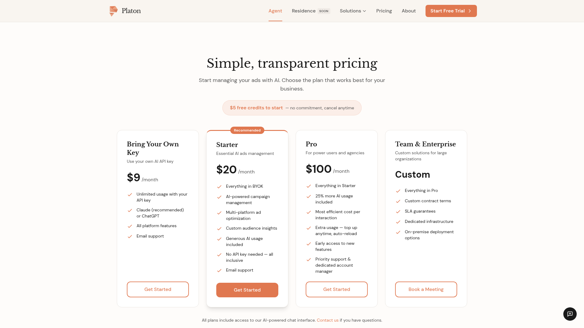revery-ai pricing screenshot