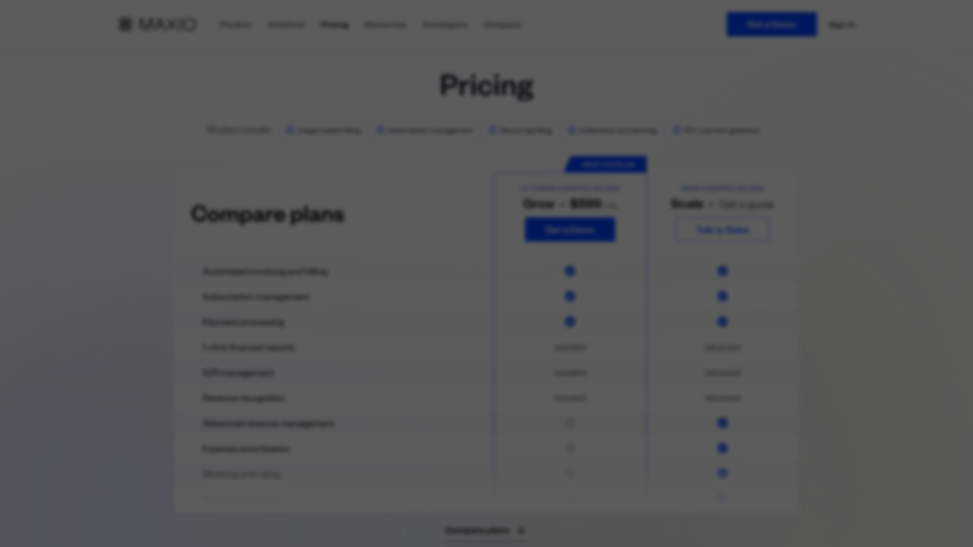 saasoptics pricing screenshot