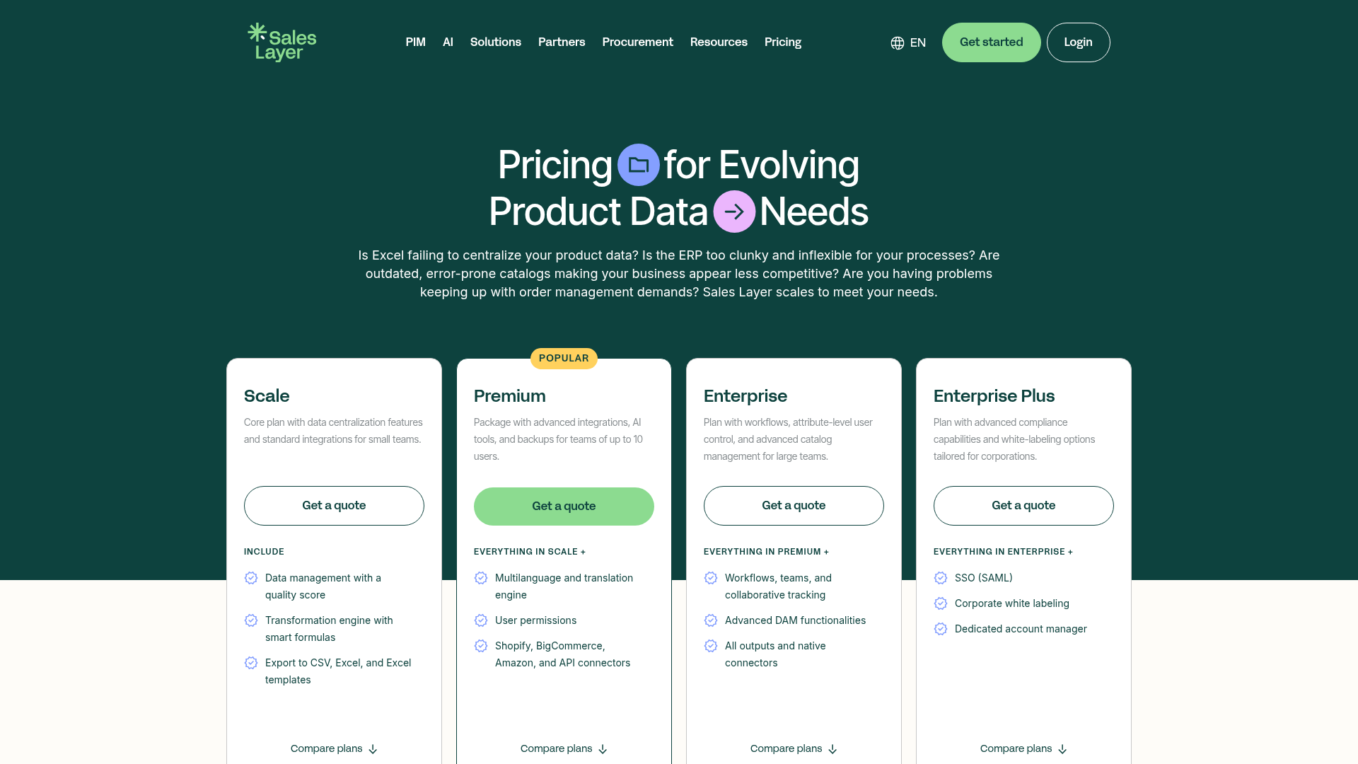sales-layer pricing screenshot