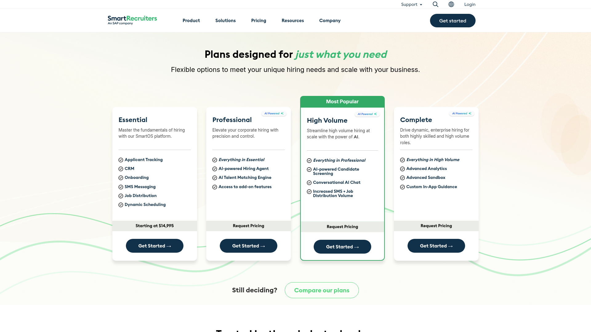 smartrecruiters pricing screenshot