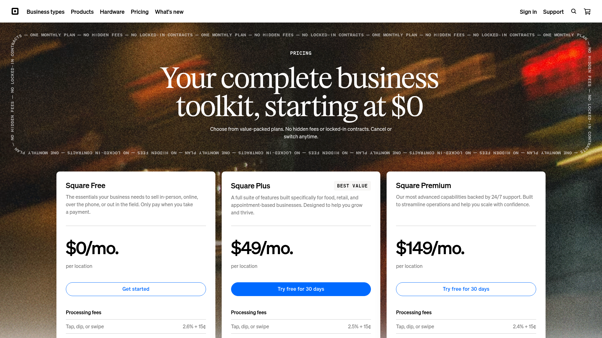 square pricing screenshot
