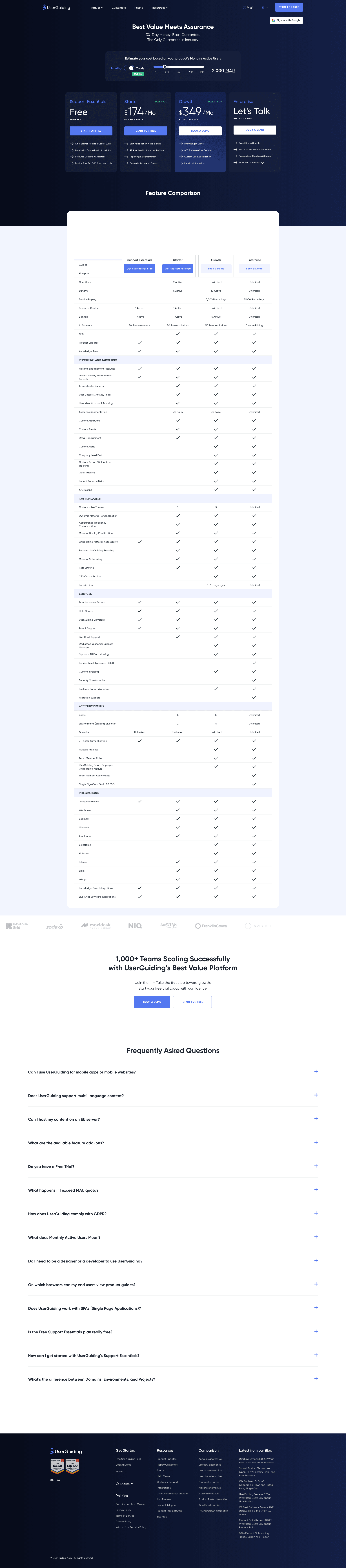 userguiding pricing screenshot